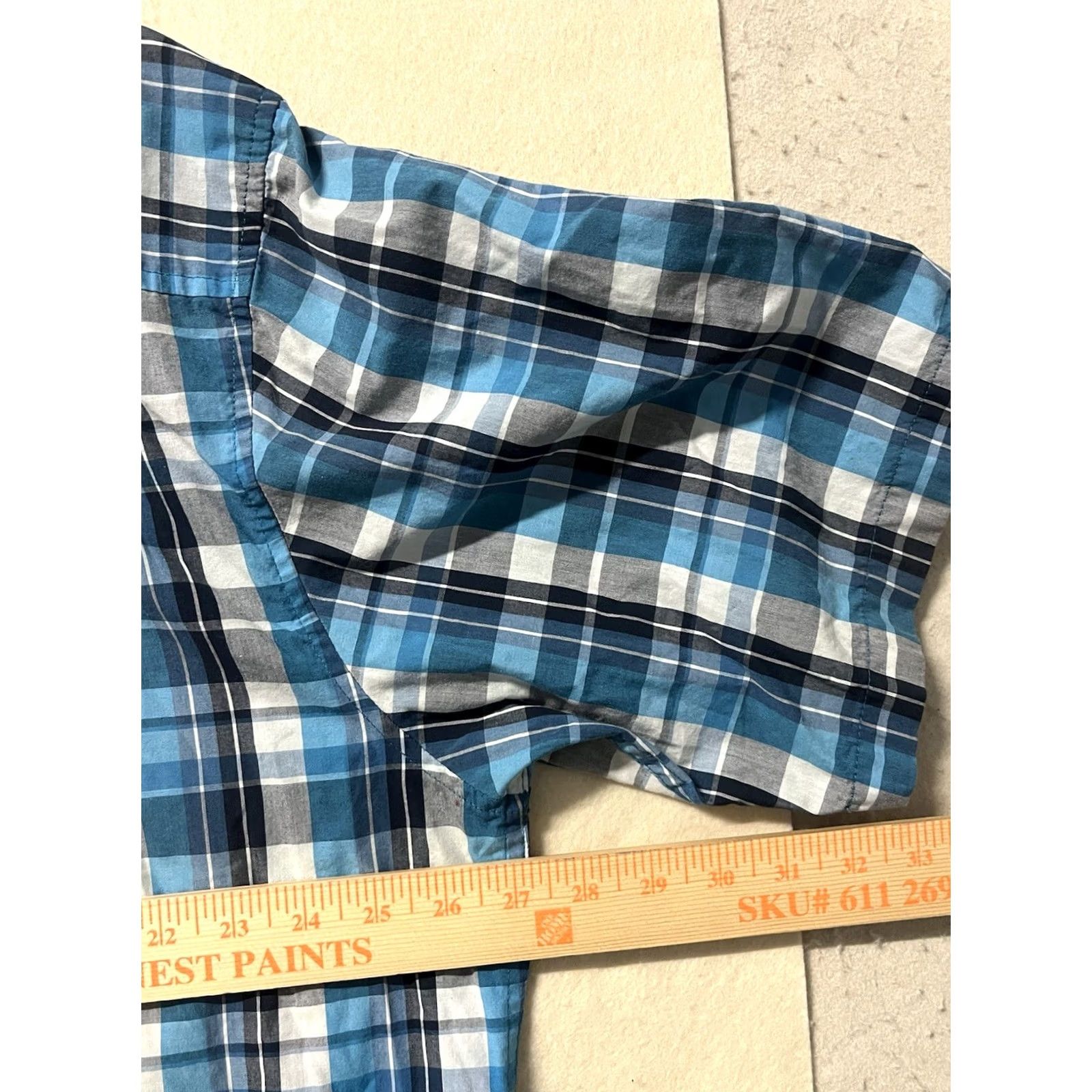 Vintage VINTAGE Covington Button-Up Shirt Plaid Blue 2XLT Mens Big & Tall Short Sleeve? Size US XXL / EU 58 / 5 - 3 Thumbnail