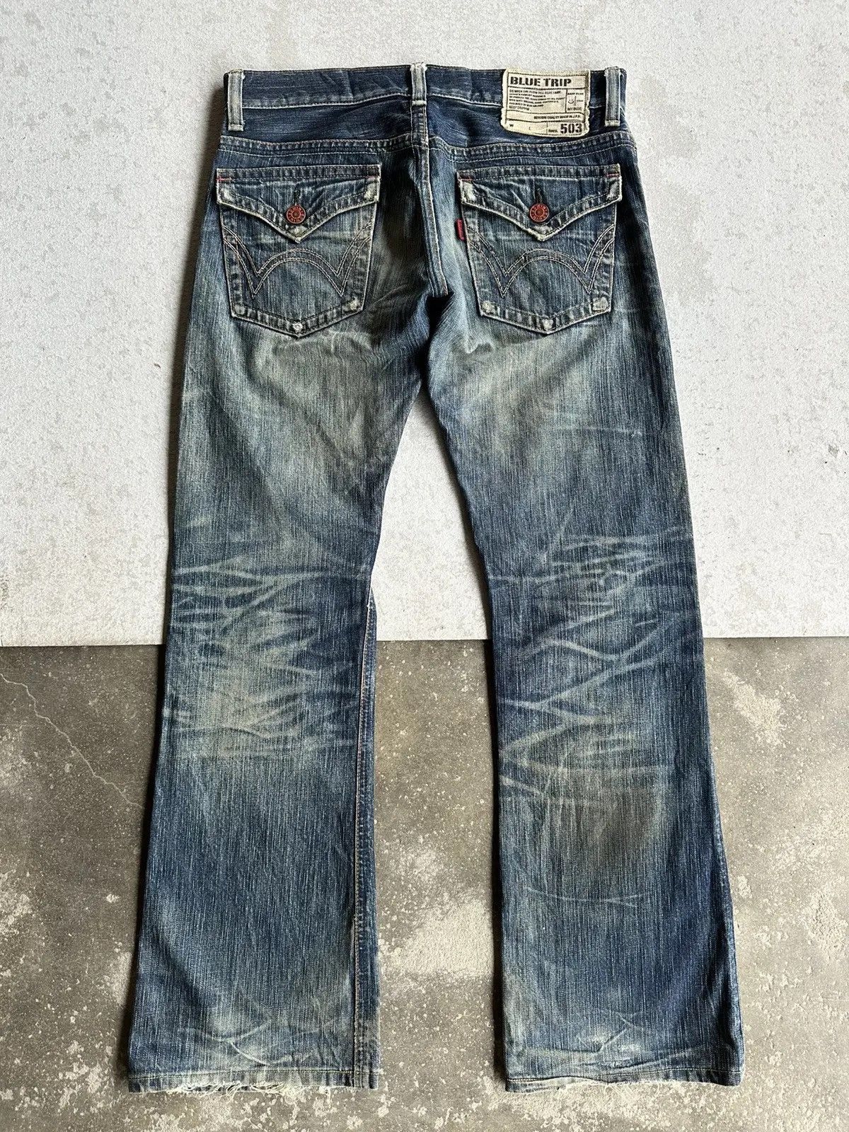 Kapital 🛒 LAST DROP DELETE TODAY🛒 EDWIN 503 Flare Distressed Denim Size US 33 - 10 Thumbnail