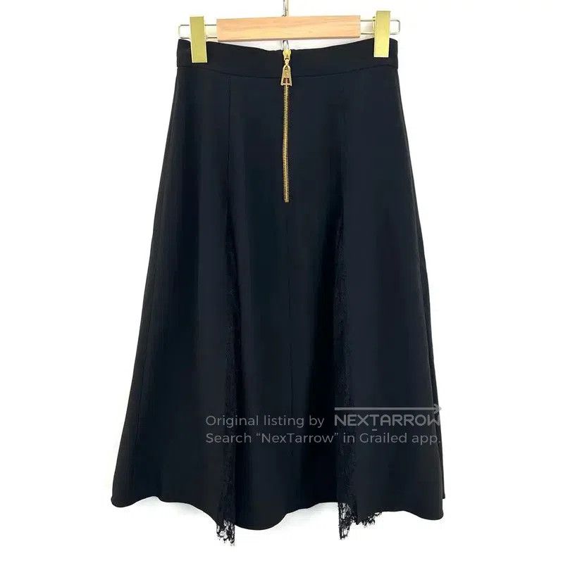 Louis Vuitton Louis Vuitton Black Cotton Midi Skirt for Women . Size 23" - 2 Thumbnail