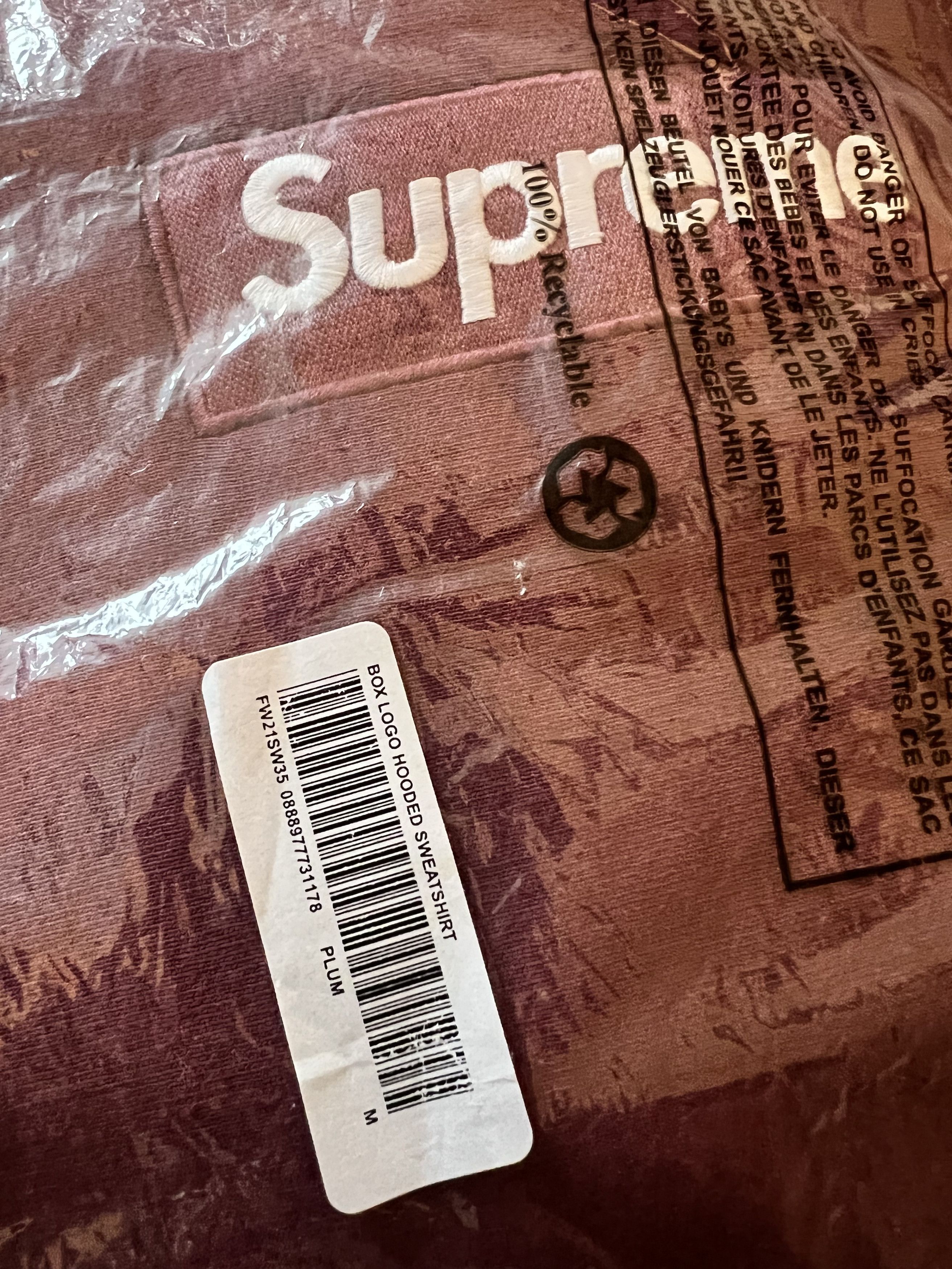Supreme Supreme Plum Box Logo Hoodie FW21 Size US M / EU 48-50 / 2 - 3 Thumbnail