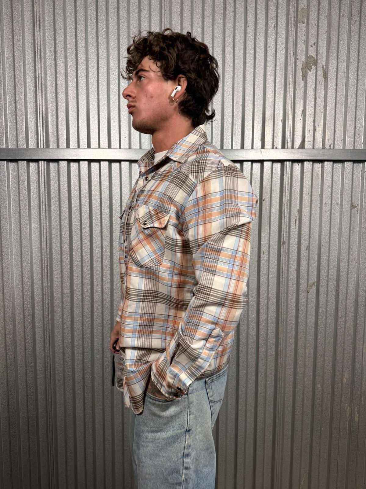 Wrangler 70s Vintage Wrangler USA Made Single Needle Pearl Snap Shirt Size US L / EU 52-54 / 3 - 3 Thumbnail