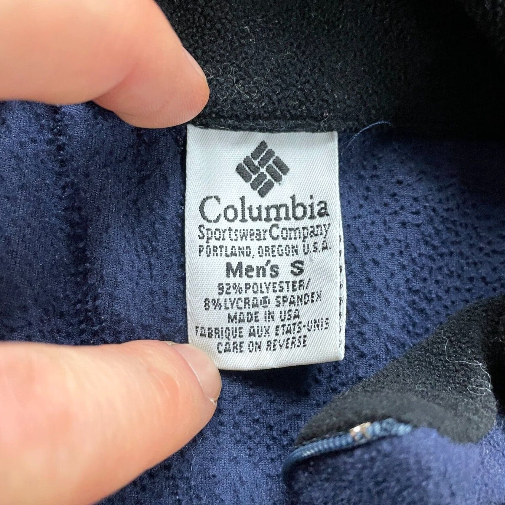 Vintage Columbia Sweatshirt Mens Small Fleece Blue Black Mock 1/4 Zip Sweatshirt Shirt Regular Length Long Sleeve Pullover 1/4 Zip Logo Embroidered Size US S / EU 44-46 / 1 - 4 Thumbnail