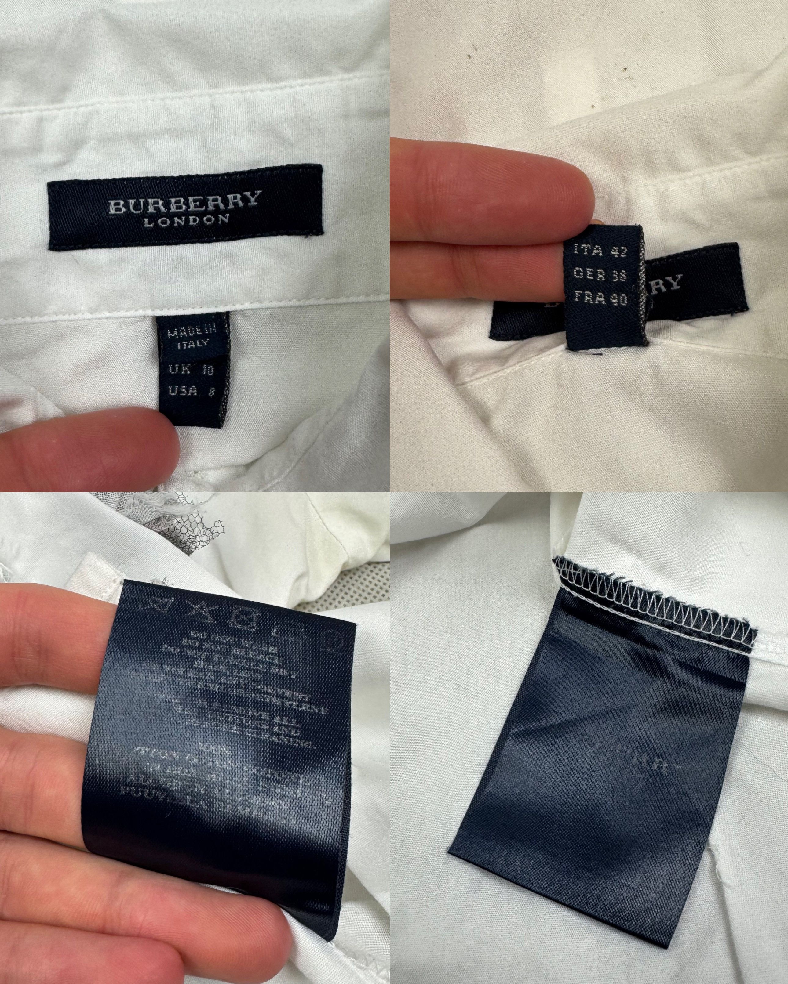 Burberry Burberry London Women White Cotton Ruffled Button-Up Shirt 8 Size M / US 6-8 / IT 42-44 - 3 Thumbnail