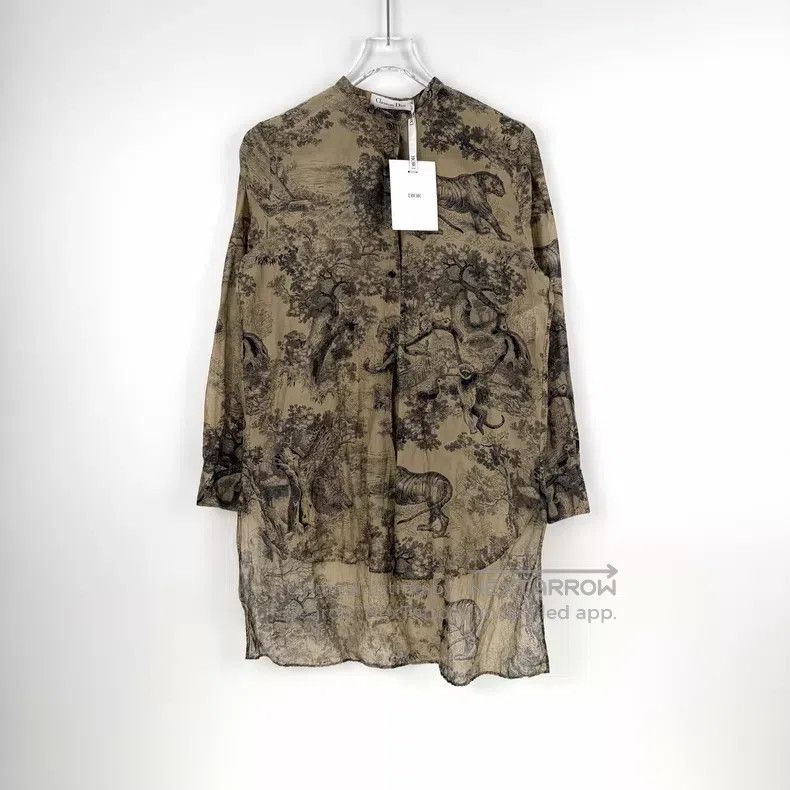 Dior Dior Brown jungle animal shirt Size XS / US 0-2 / IT 36-38 - 3 Thumbnail