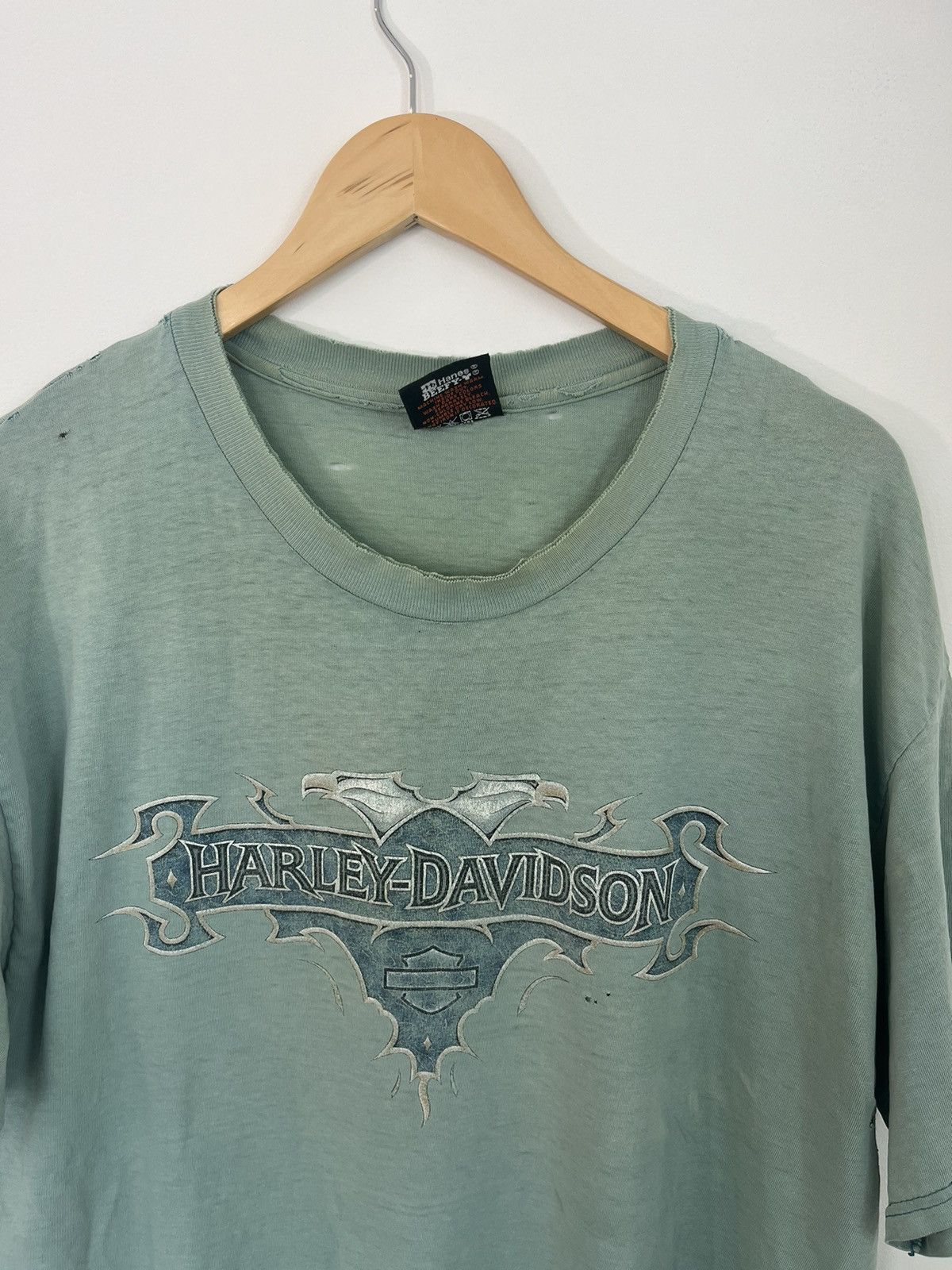 Harley Davidson Thrashed Sun Faded Vintage Harley Davidson Eagle Tee Size US XL / EU 56 / 4 - 5 Thumbnail