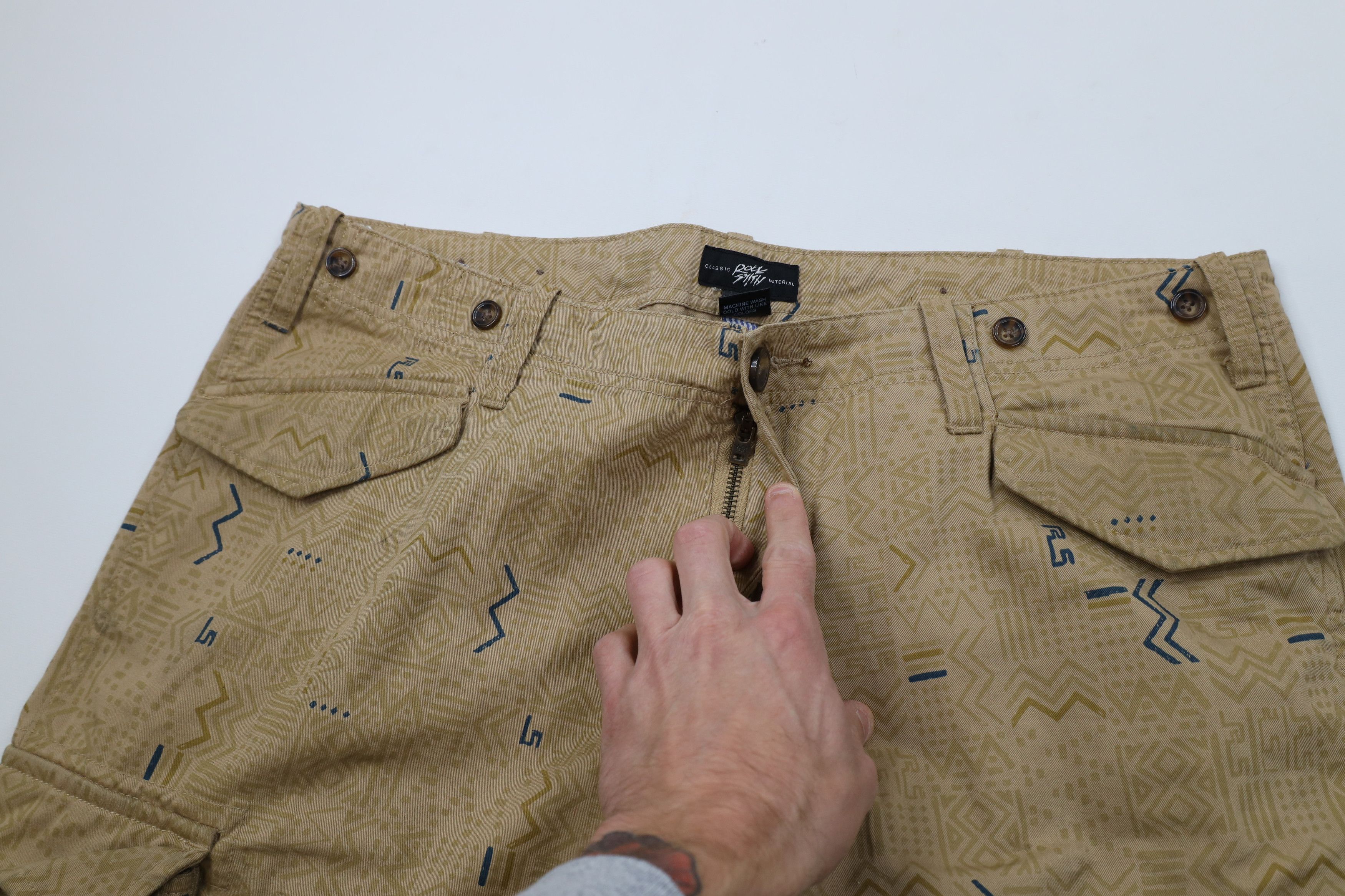 ROCKSMITH Rocksmith Geometric Strap Skateboard Cargo Pants Beige Size US 38 / EU 54 - 7 Thumbnail
