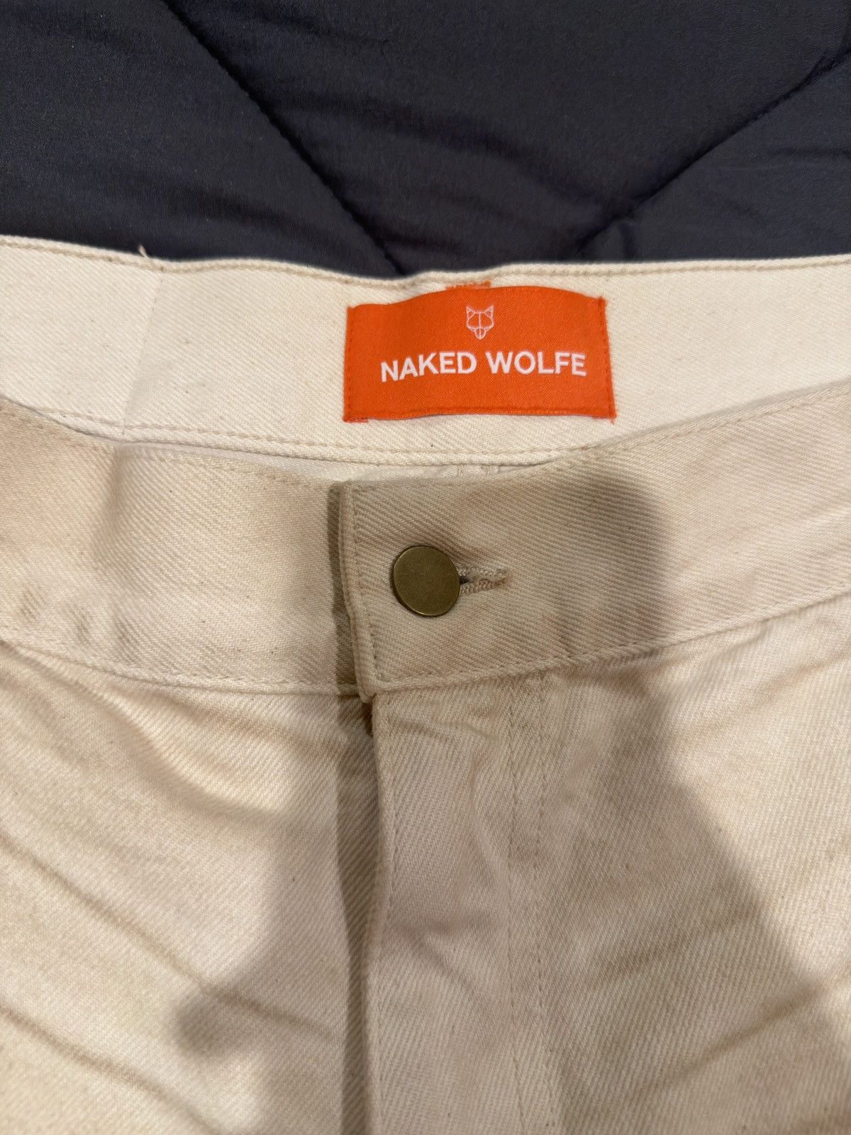 NAKED WOLFE Denim Cargo Shorts Vintage Natural 34W Size US 34 / EU 50 - 2 Thumbnail