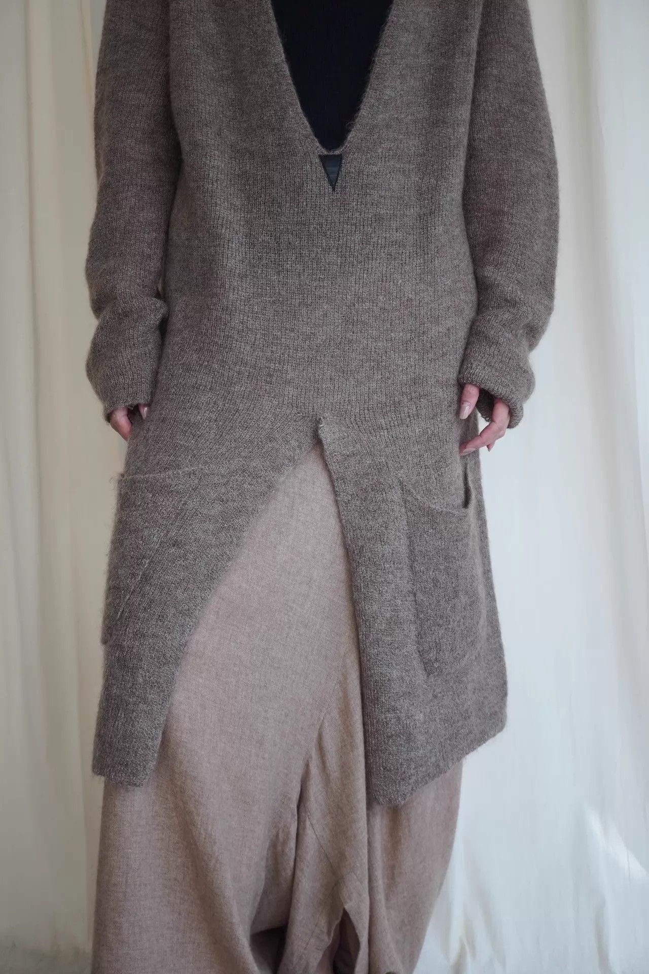 Yohji Yamamoto Yohji Yamamoto 1999AW Deep V Mohair Dress Size 3 9/10 Size L / US 10 / IT 46 - 9 Thumbnail