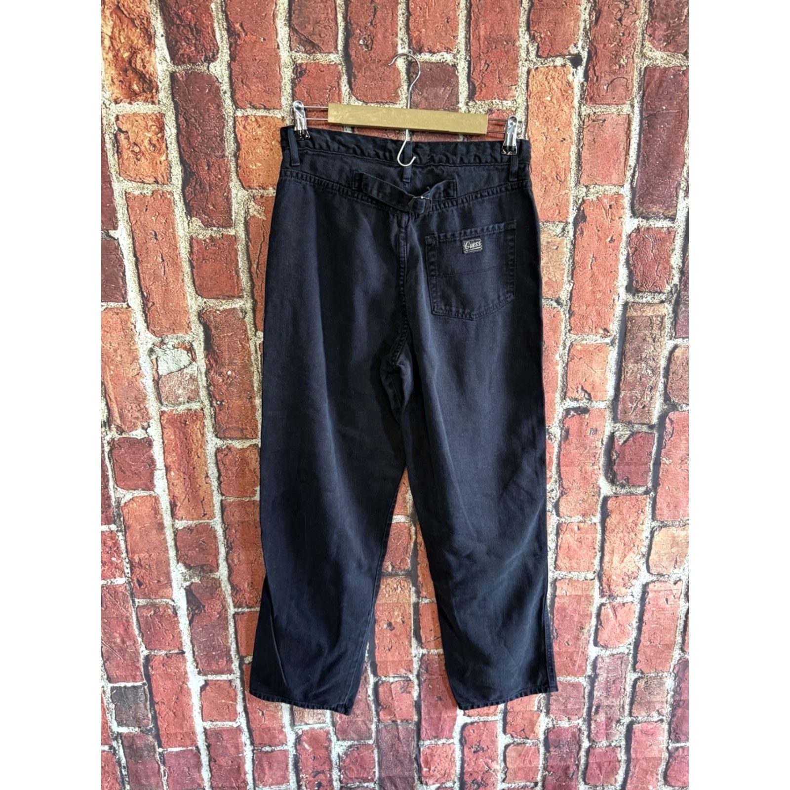 Guess VINTAGE Guess Womens Black Denim Jeans Straight Leg Size 30 Size 30" / US 8 / IT 44 - 2 Thumbnail