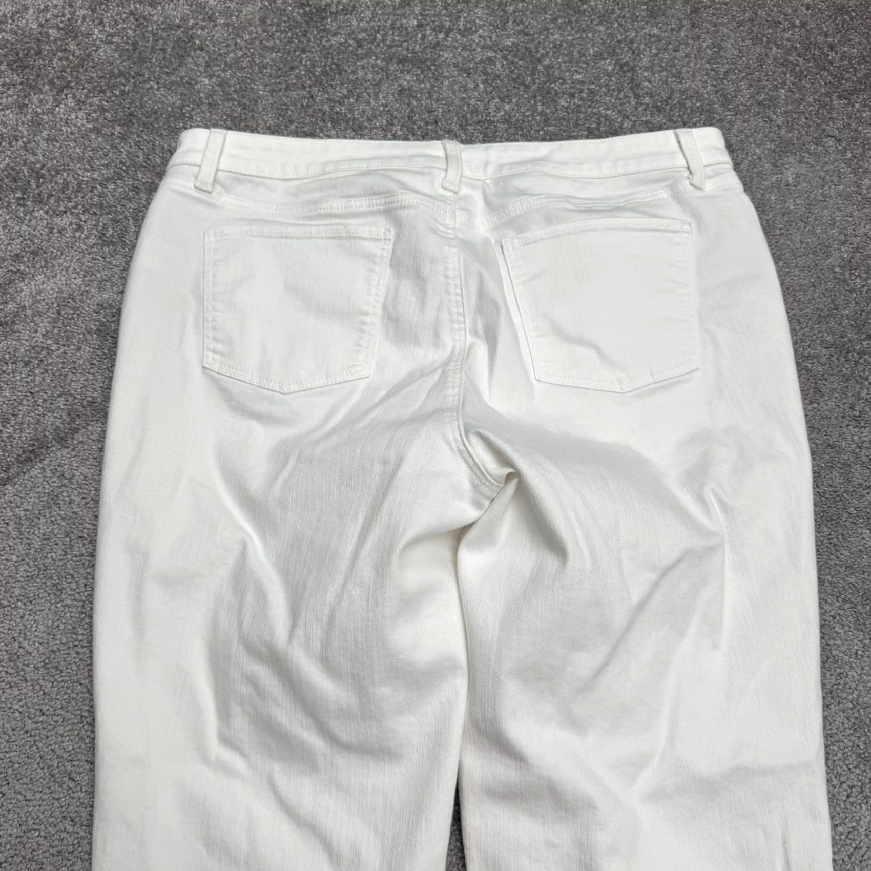 Talbots Talbots Flawless Slim Ankle Denim Jeans Womens 16 White Mid Rise Casual Stretch Shirt? Size 38" / US 16 / IT 52 - 4 Thumbnail