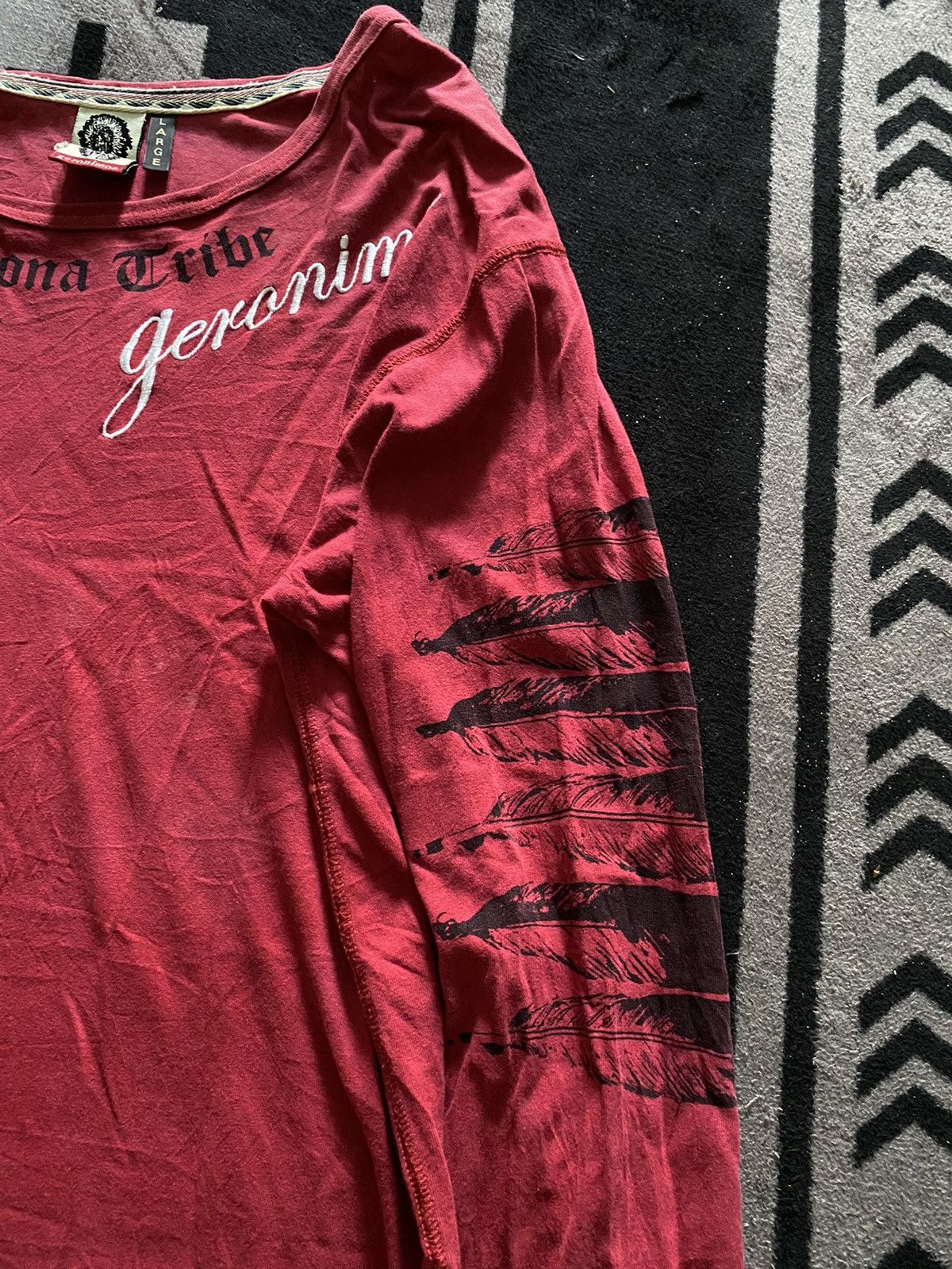 If Six Was Nine × Japanese Brand × Le Grande Bleu (L.G.B.) 2000s geronimo native american feather longsleeve tshirt Size US L / EU 52-54 / 3 - 4 Thumbnail