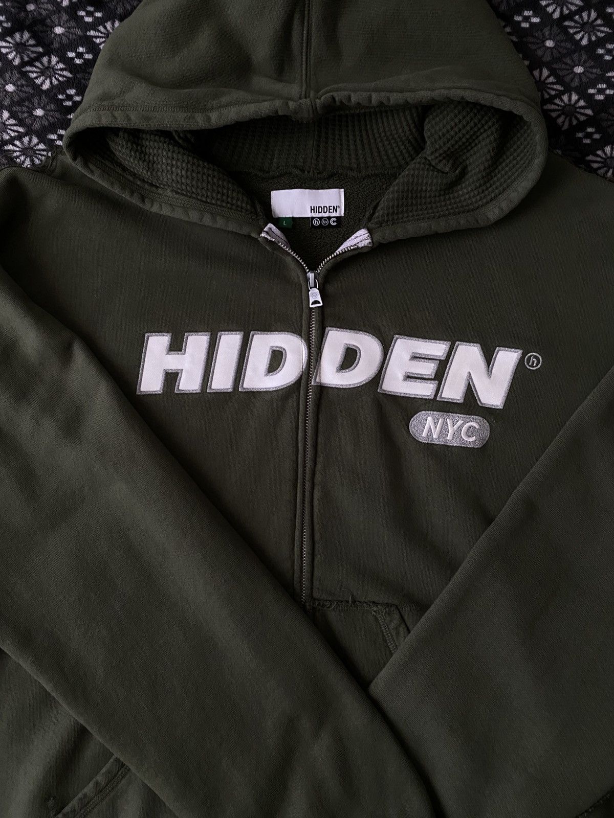 HIDDEN HIDDEN NY Waffle Knit 3M Zip Hoodie Size US L / EU 52-54 / 3 - 3 Thumbnail