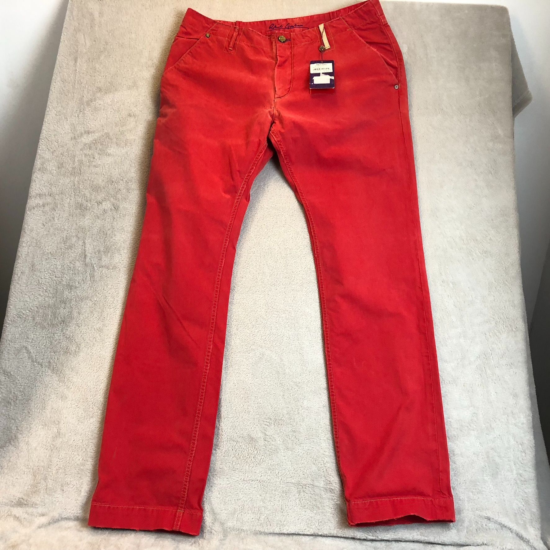 Robert Graham Robert Graham Mens Pants 40x35 Red Slim Fit Jeano Style Cott Size US 40 / EU 56 - 2 Thumbnail
