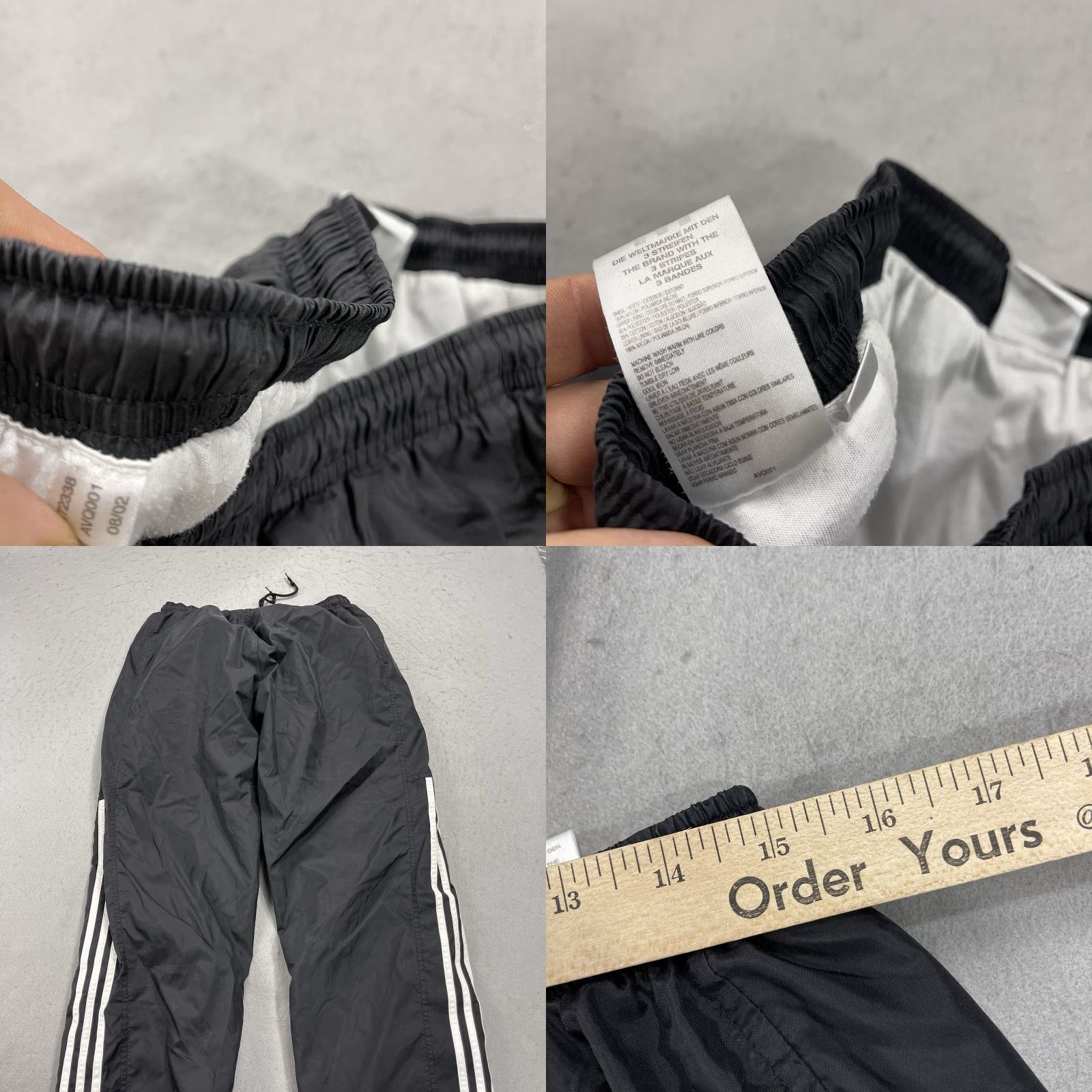 Adidas VINTAGE adidas Track Pants Mens M Black White Striped Zip Cuff Soccer 90s Athleisure Pockets Elastic Waist Lined Nylon Polyester Nylon/Polyester Size US 31 - 8 Thumbnail