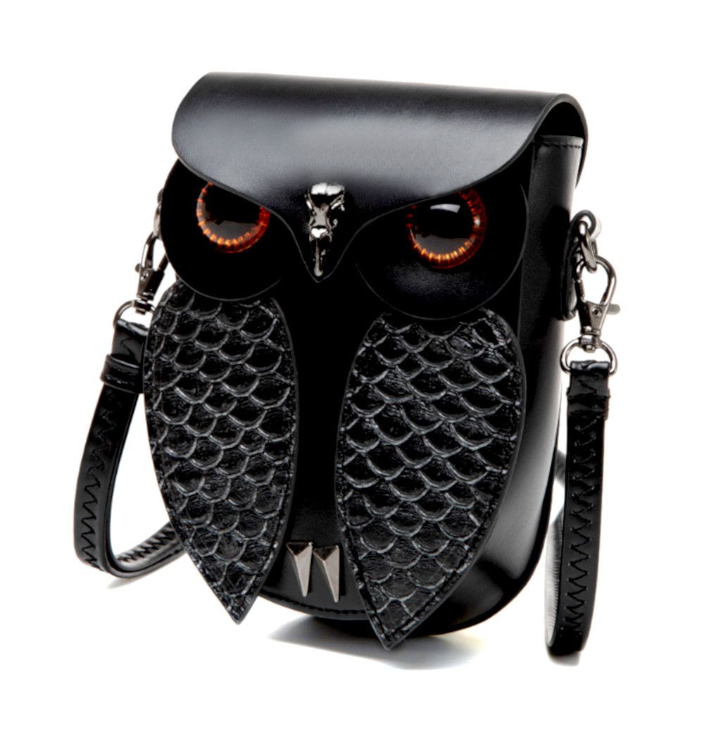 Hysteric Glamour × Japanese Brand × Vintage Vintage Owl Emboss Nocturnal Bird Leather Crossbody Bag Rave Size ONE SIZE - 5 Thumbnail