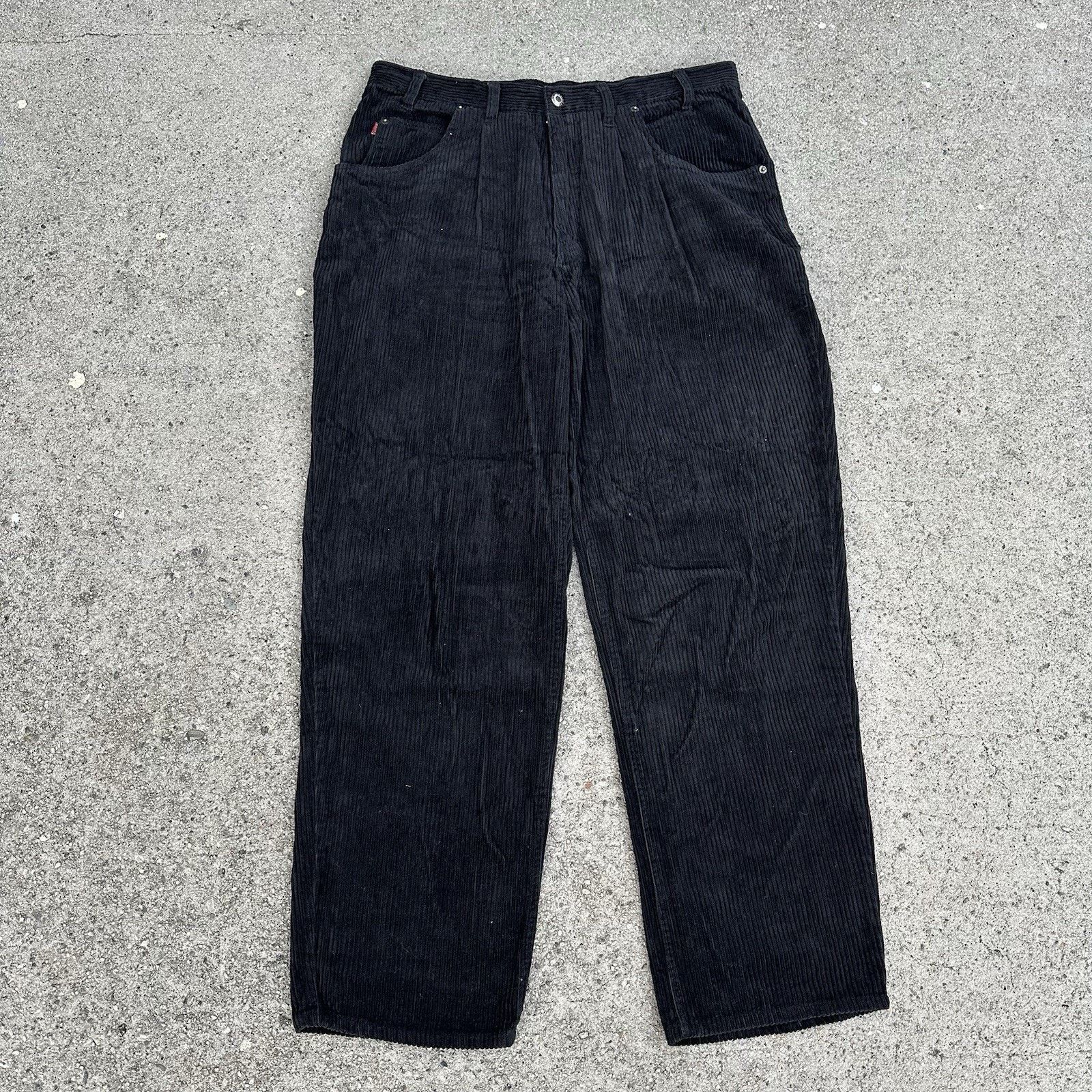 Bugle Boy × Vintage Vintage 90s Bugle Boy Gold Crest Corduroy Baggy Pants 36x32 Size US 36 / EU 52 - 1 Thumbnail