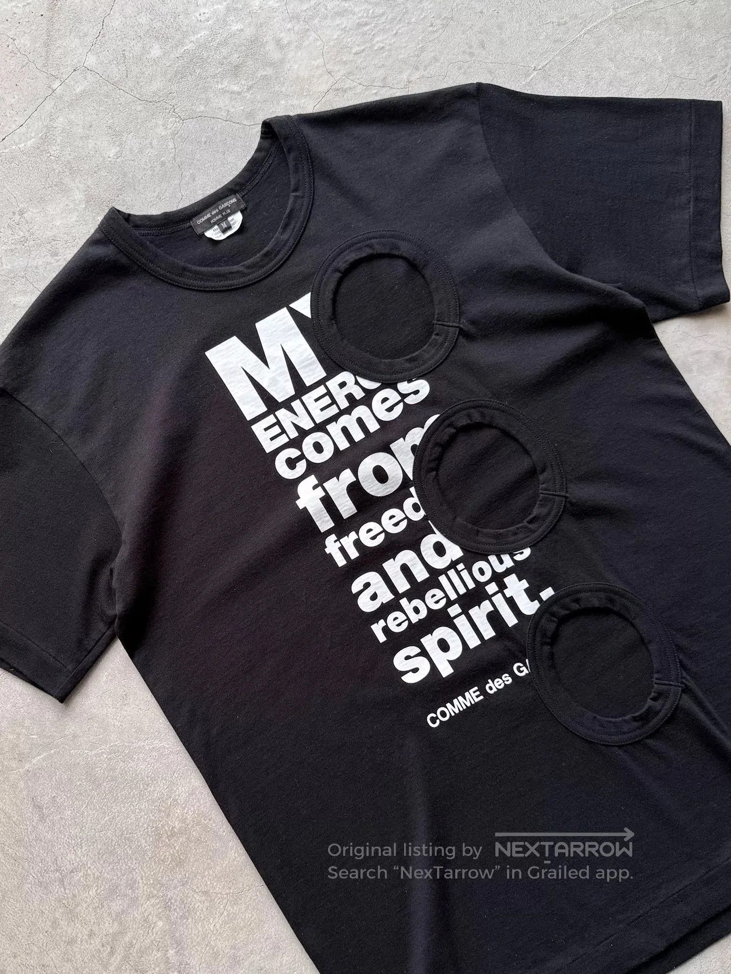 Comme des Garcons Homme Plus Comme des Garçons Homme Plus 14AW Slogan Hole Tee. Size US M / EU 48-50 / 2 - 3 Thumbnail