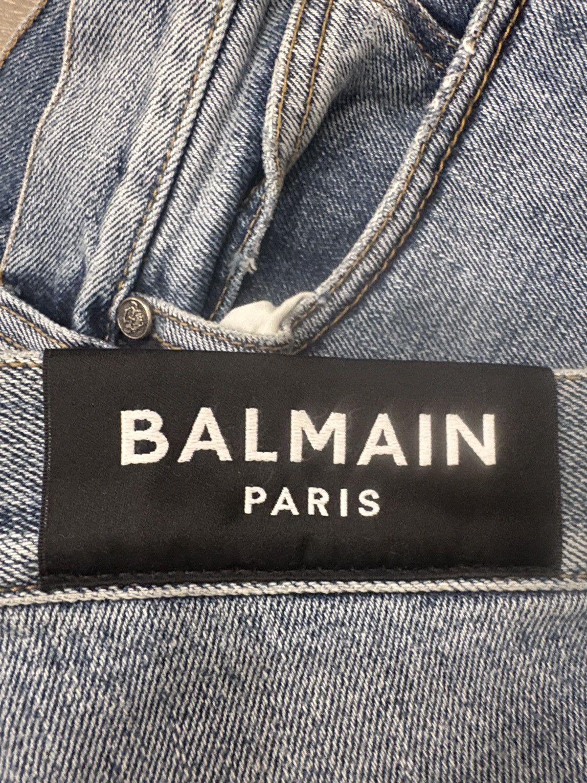 Balmain Balmain Light Blue Distressed Jeans Size US 34 / EU 50 - 8 Thumbnail