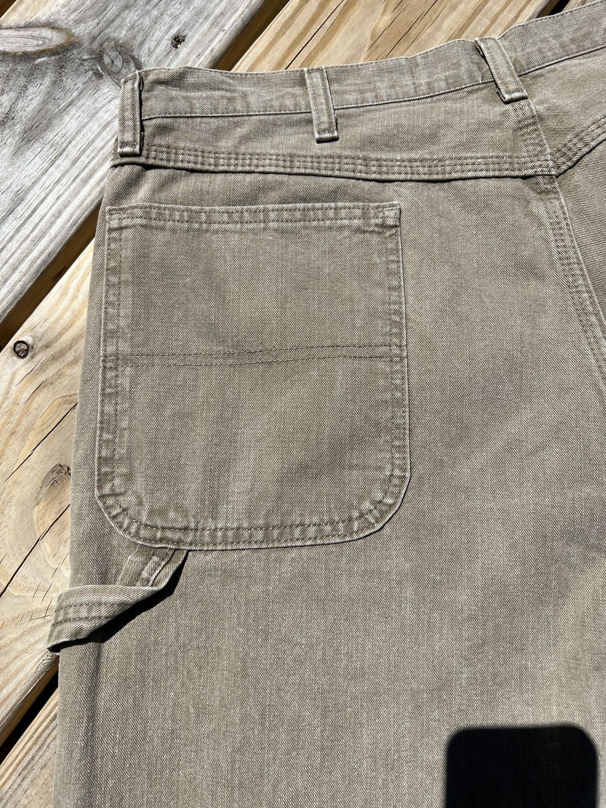 Vintage × Wrangler Y2K Wrangler Carpenter Khaki Green Denim Pants Size US 36 / EU 52 - 10 Thumbnail