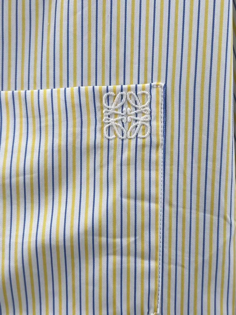 Loewe LOEWE Yellow cotton striped embroidered collar short sleev Size XXS / US 00 / IT 34 - 3 Thumbnail