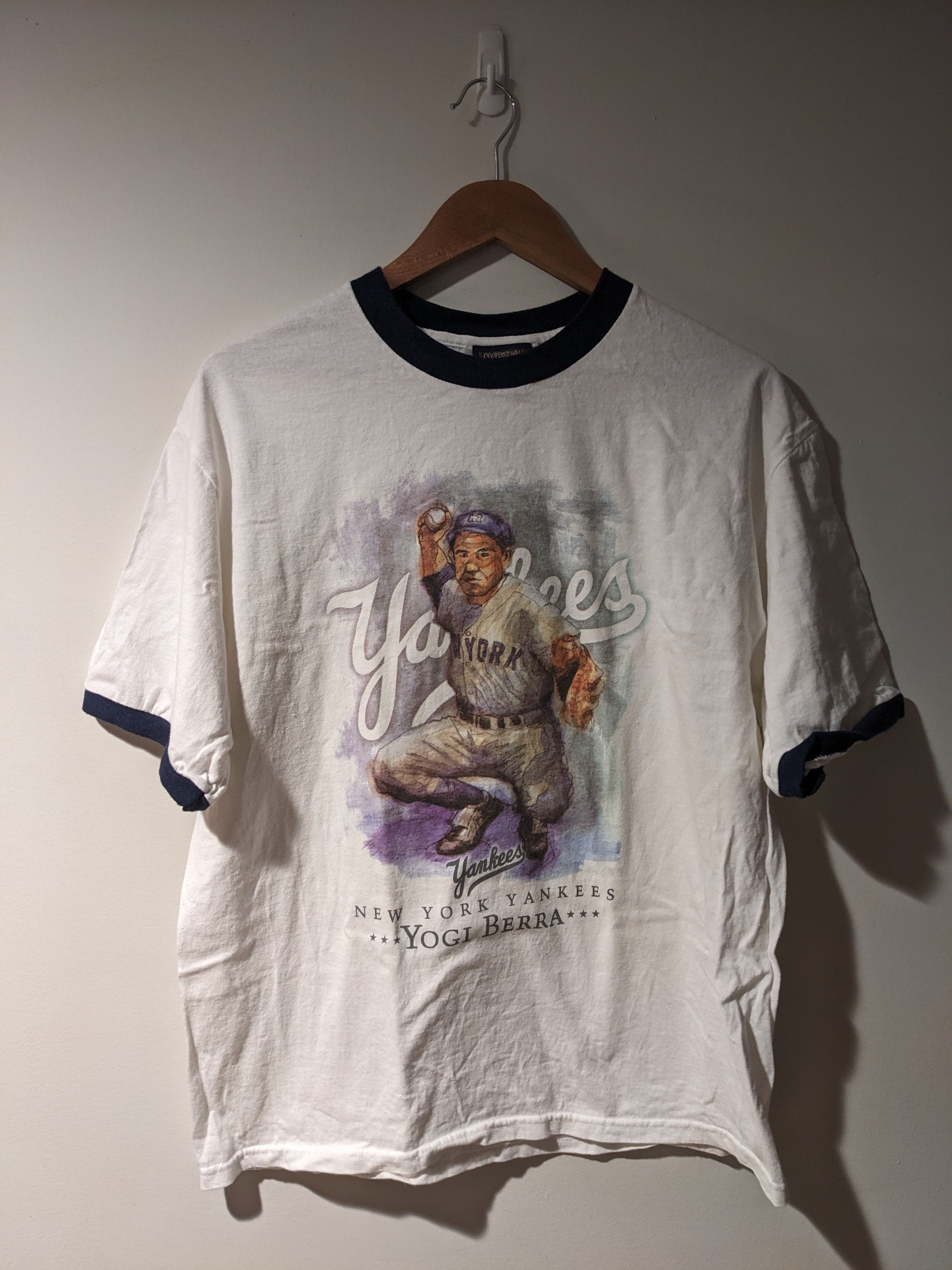 MLB Vintage Y2K New York Yankees Yogi Berra Ringer T-shirt Size US L / EU 52-54 / 3 - 1 Thumbnail