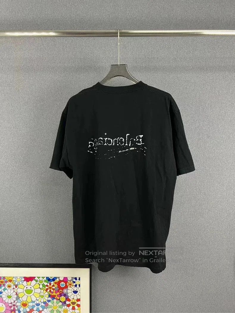 Balenciaga Balenciaga Black Graffiti Print Short Sleeve. Size US S / EU 44-46 / 1 - 2 Thumbnail