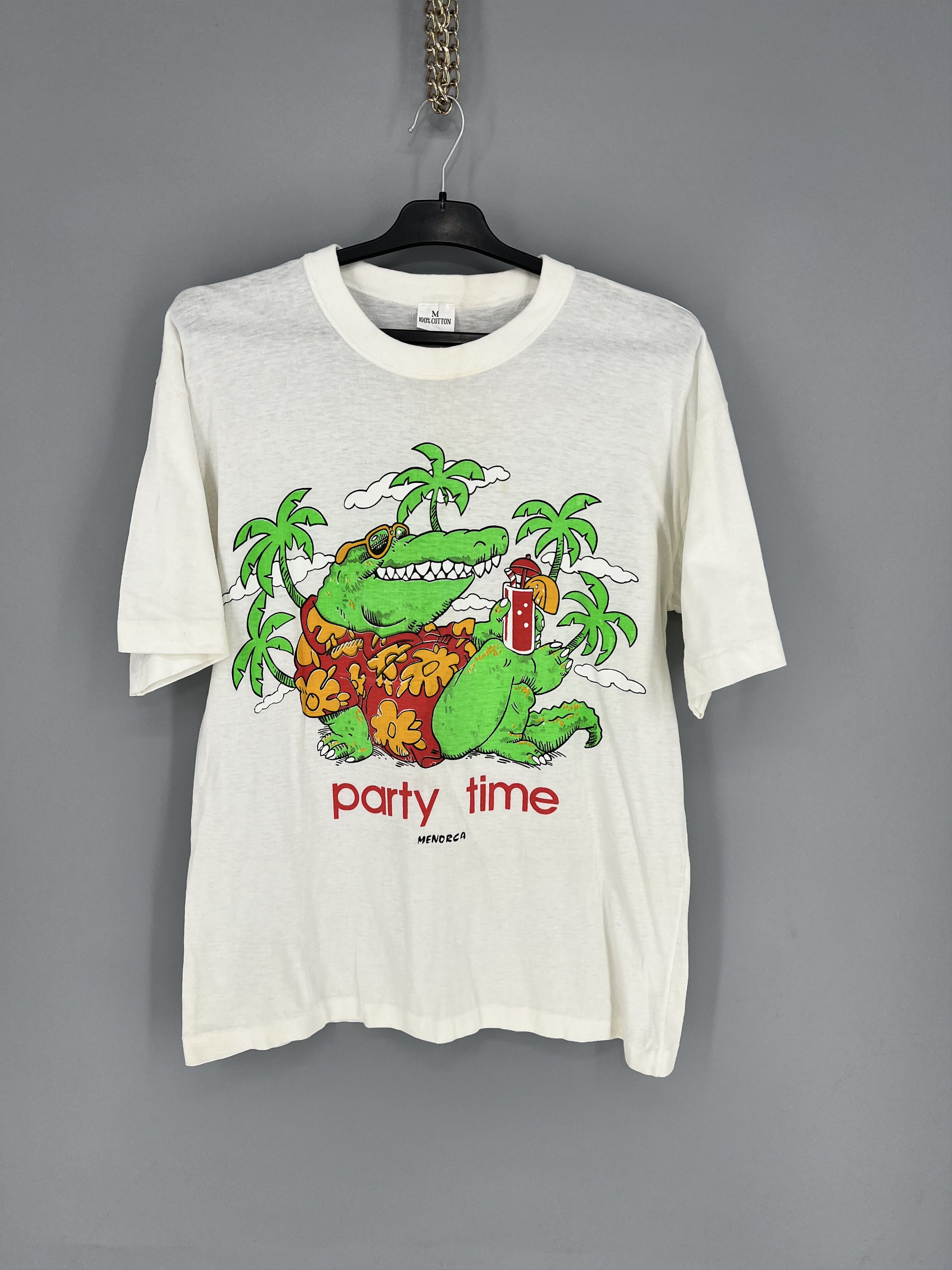 Vintage Vintage 1986 Party Time Crocodile Shirt Single Stitch Size US M / EU 48-50 / 2 - 1 Thumbnail