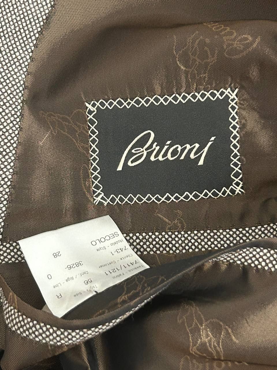 Brioni Brioni "Secolo" Grey Herringbone Blazer EU56/US46 Size 54R - 3 Thumbnail