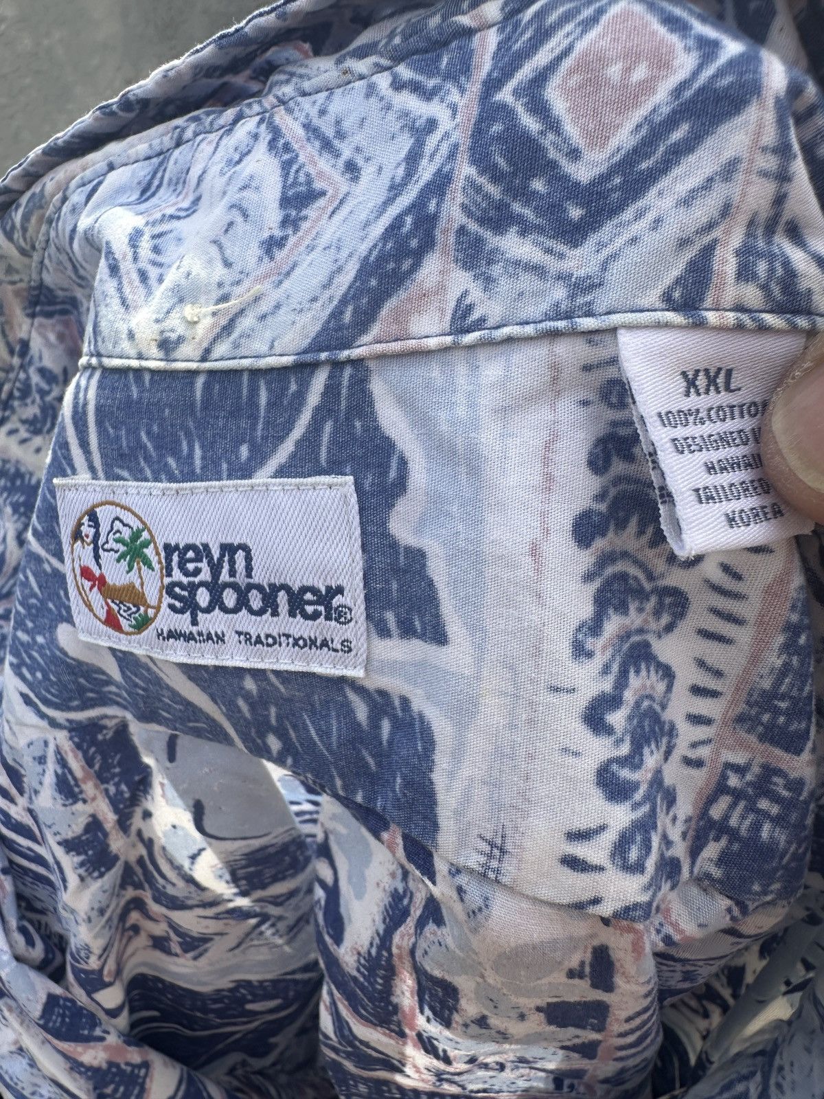 Reyn Spooner Reyn Spooner Blue/White Hawaiian Print 3/4 Button Men's XXL Size US XXL / EU 58 / 5 - 4 Thumbnail