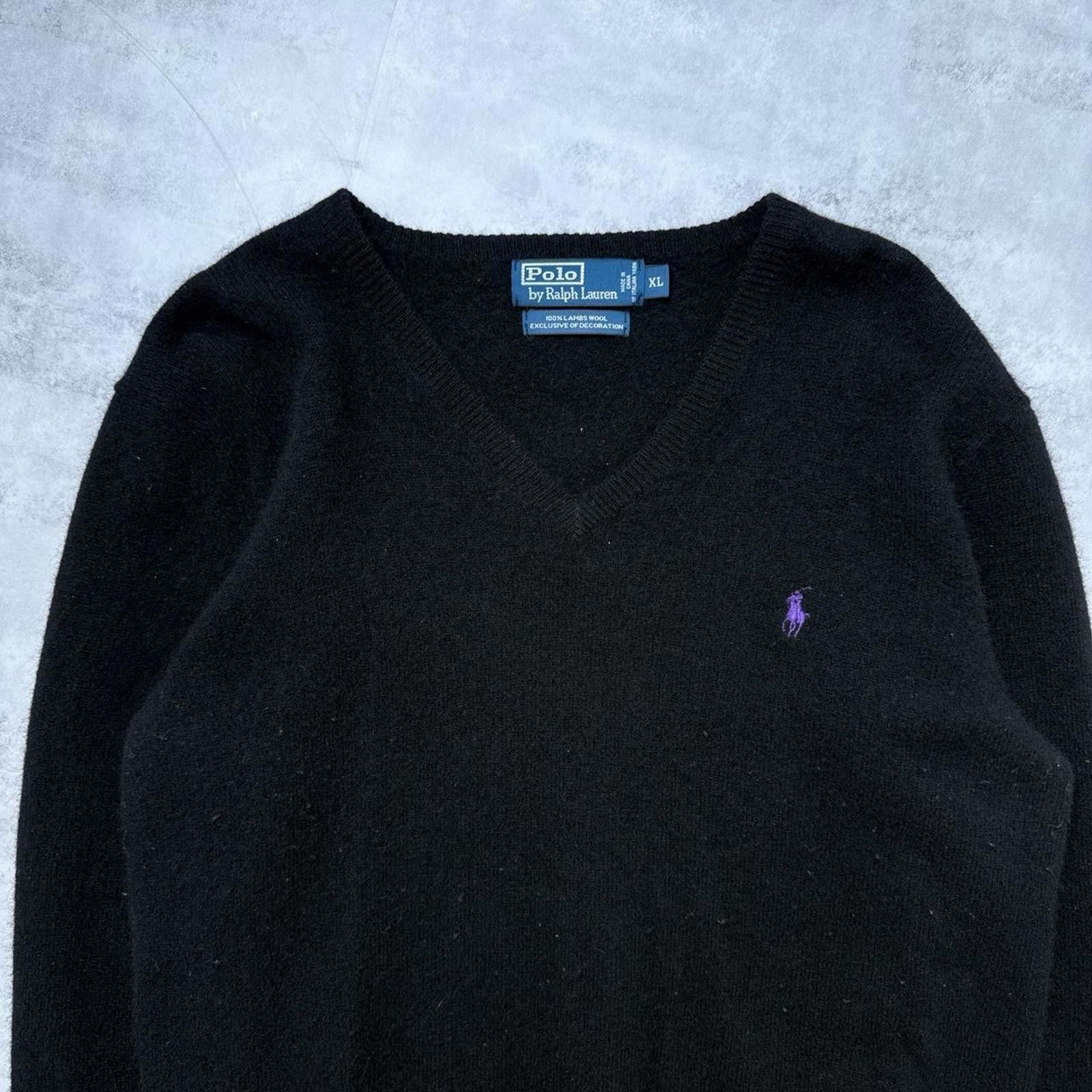 Polo Ralph Lauren Y2K Polo Ralph Lauren Lambs Wool V Neck Sweater Size US XL / EU 56 / 4 - 6 Thumbnail