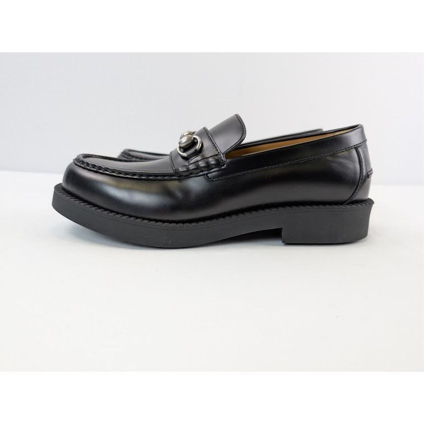 Gucci o1rshd1 Leather Taemin Moccasin Horsebit Loafer Boots Nero Size US 10.5 / EU 43-44 - 10 Thumbnail