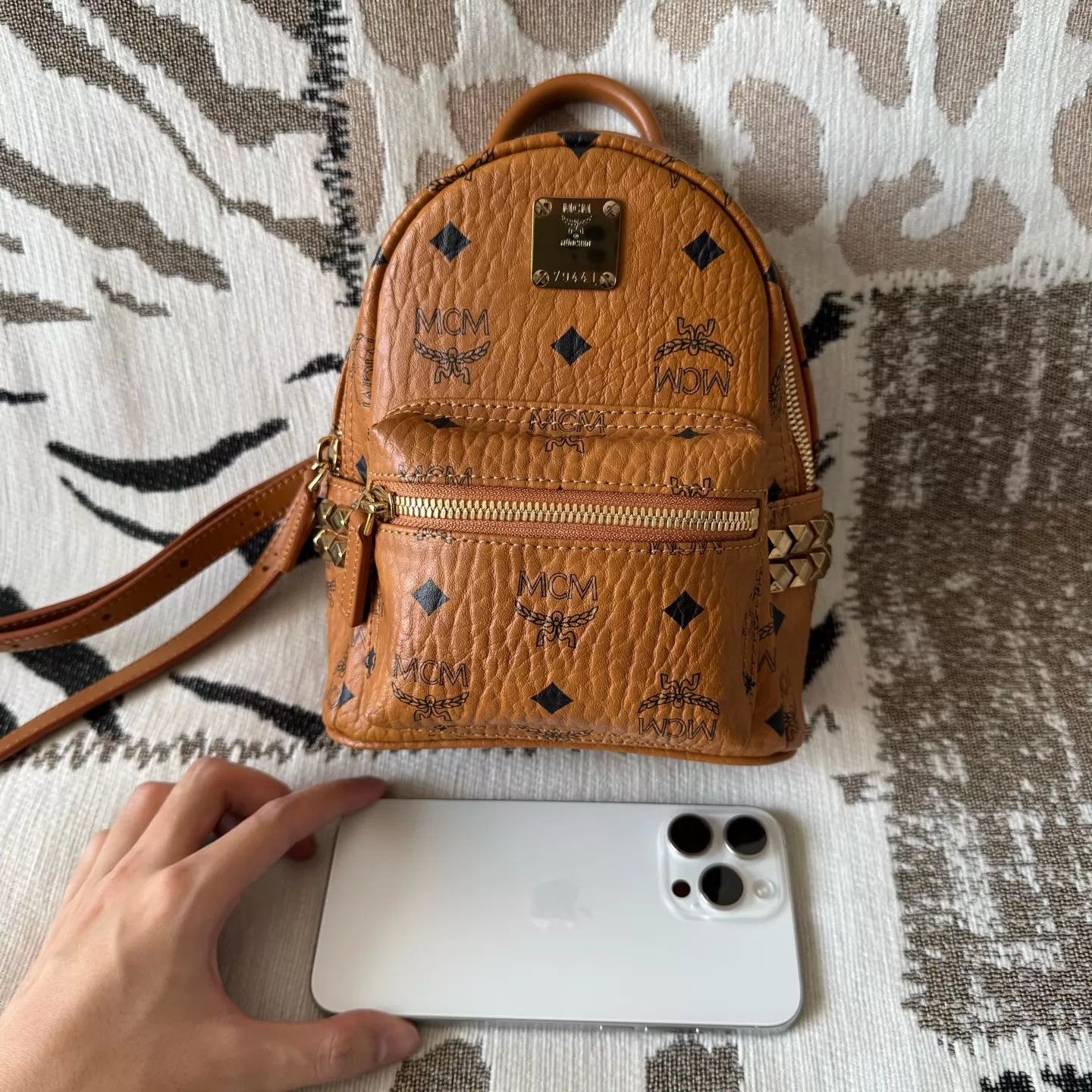 MCM MCM Cognac Ultra Mini Backpack Unused Like New Size ONE SIZE - 9 Thumbnail
