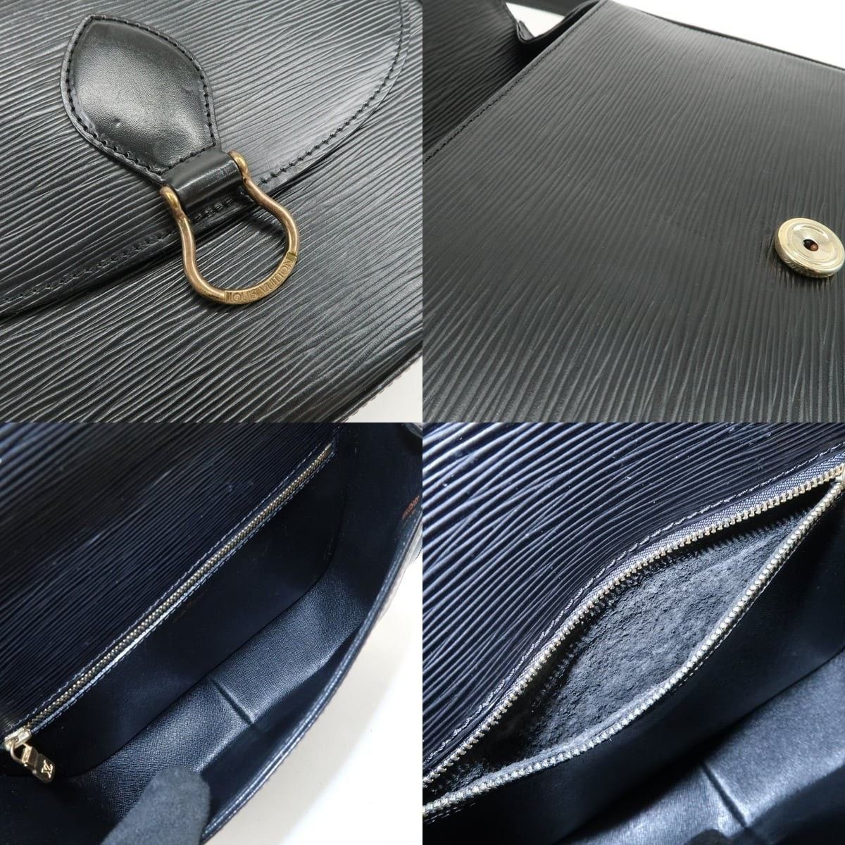 Louis Vuitton Louis Vuitton Epi Saint Cloud Shoulder Bag Leather Black Size ONE SIZE - 7 Thumbnail