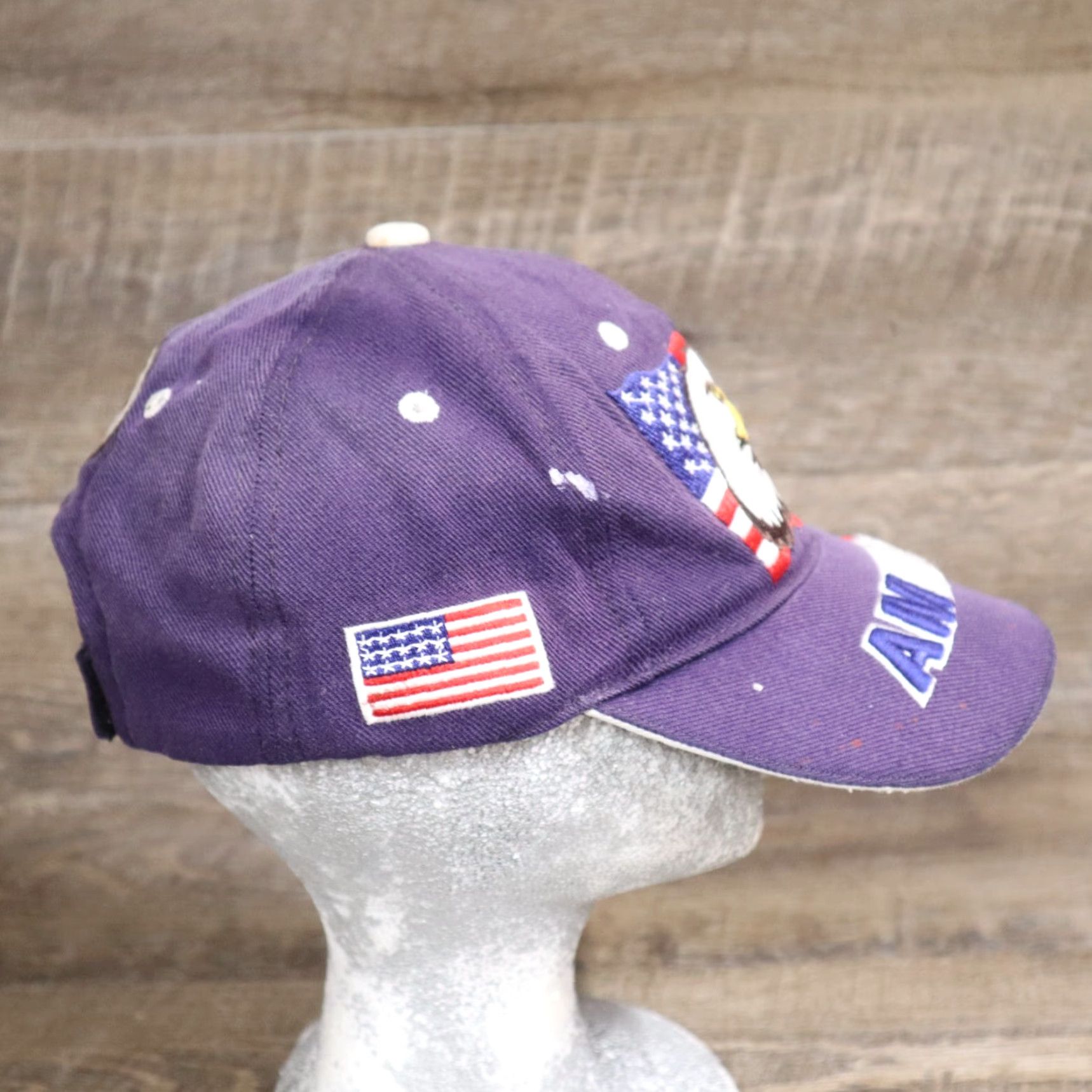 Vintage VINTAGE Hat Unbranded Embroidered Bald Eagle USA Flag - Adjustable Blue Baseball Cap Men, Adult Size, Navy/Blue, 90s/Flag Theme Size ONE SIZE - 3 Thumbnail
