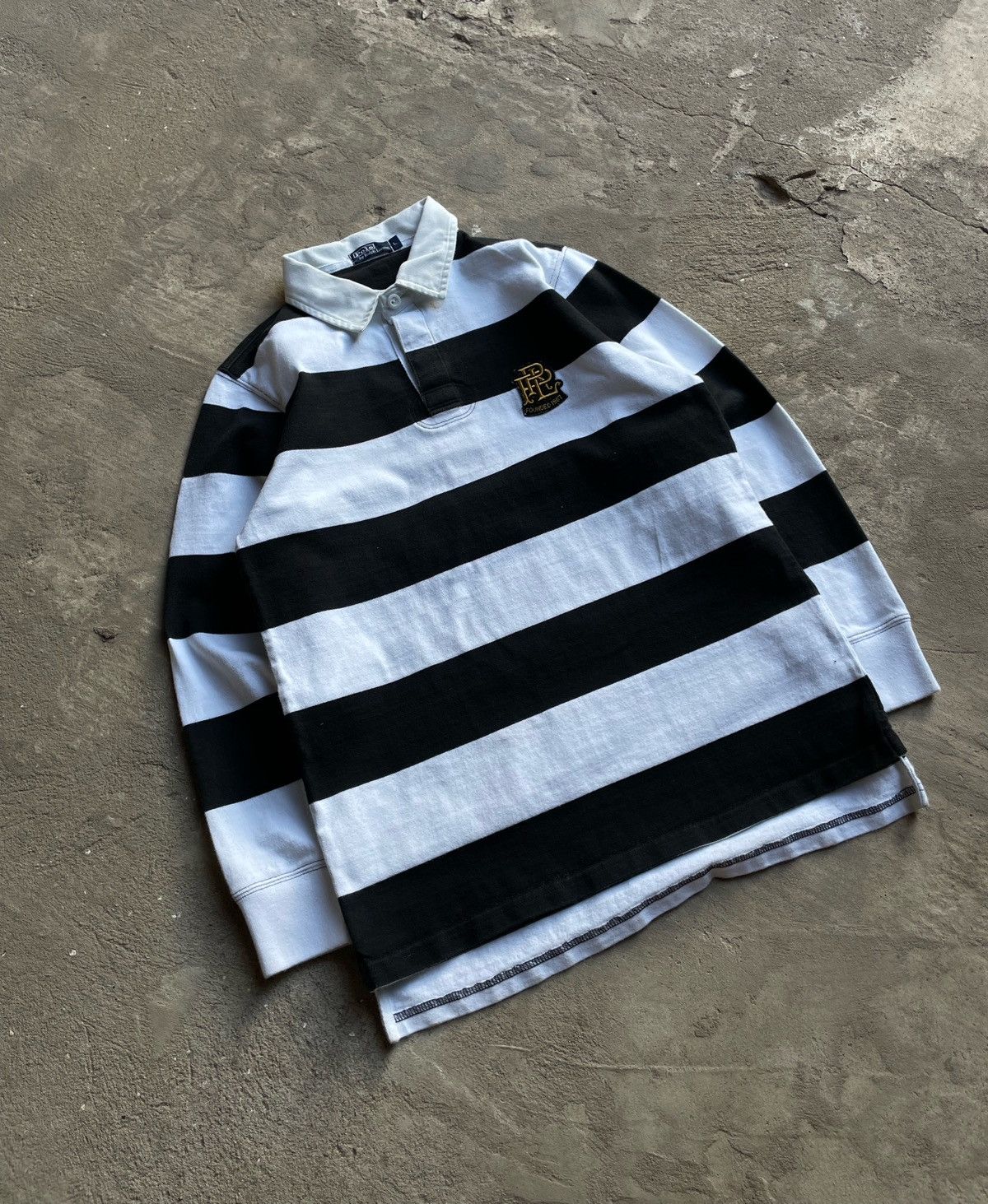 Japanese Brand × Polo Ralph Lauren × Vintage Vintage Polo Ralph Lauren Striped Rugby Chief Keef Style Size L / US 10 / IT 46 - 3 Thumbnail
