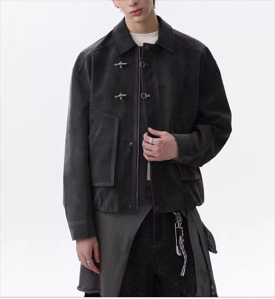 Vintage Vintage Retro Style Suede Leather Loose Utility Jacket Size US XXL / EU 58 / 5 - 2 Thumbnail