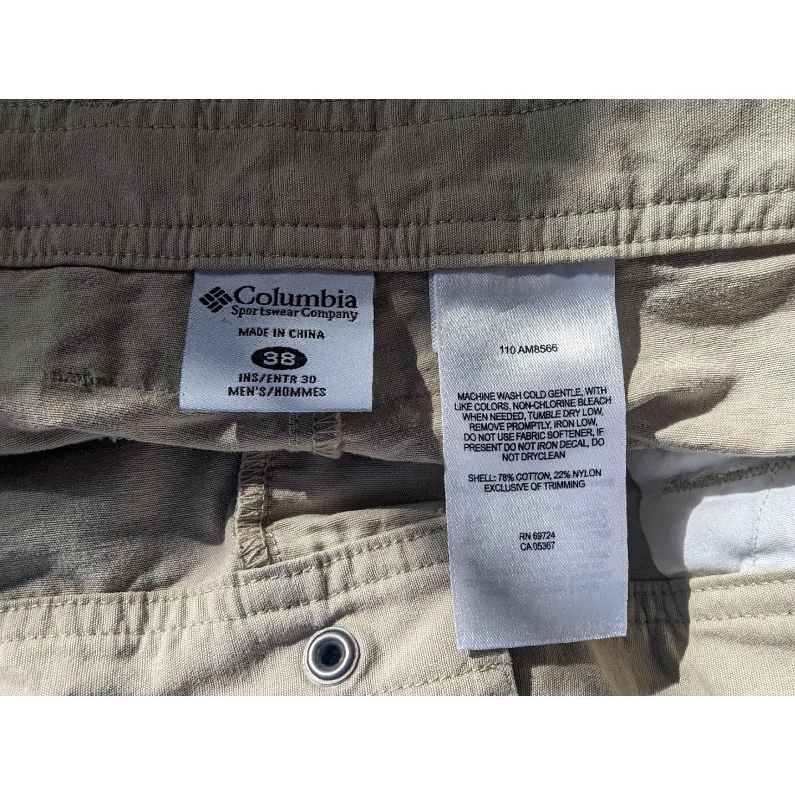 Vintage Columbia Pants Men Khaki Utility Straight Outdoor Chino 38 x 30 Cotton Nylon 100% Cotton Beige P3M Size US 38 / EU 54 - 3 Thumbnail