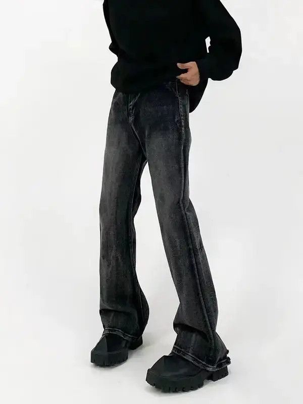 Japanese Brand × Jean Vintage Washed Black Micro Flare Jeans Size US 32 / EU 48 - 2 Thumbnail