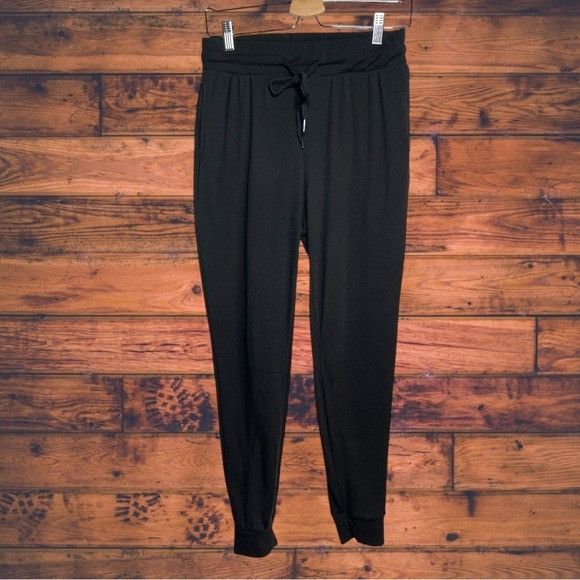Other ShoSho Black Ribbed Lounge Jogger Pants Large Size 32" / US 10 / IT 46 - 1 Thumbnail