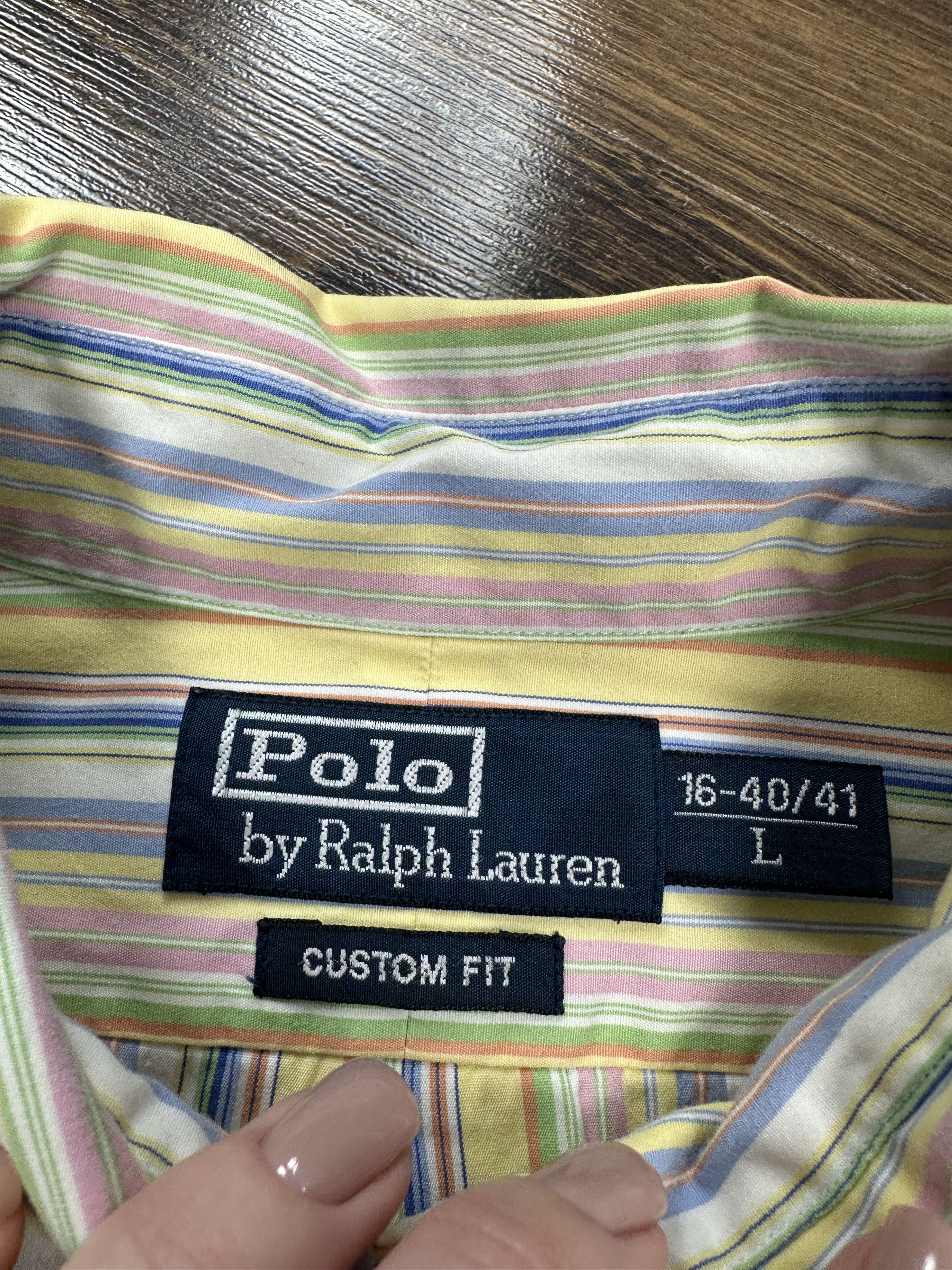 Polo Ralph Lauren × Ralph Lauren × Vintage Polo Ralph Lauren Vintage Long Sleeve Striped Shirt Size US L / EU 52-54 / 3 - 4 Thumbnail