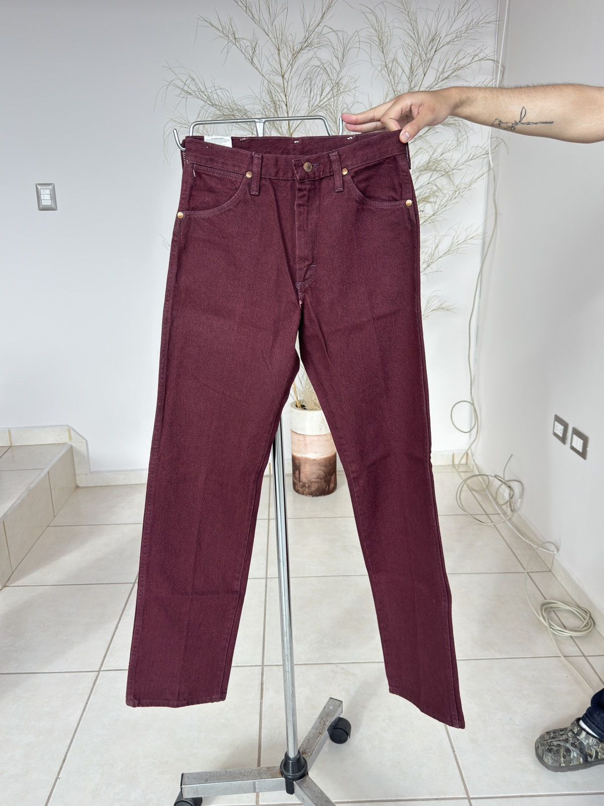 Wrangler Wrangler 13MWZ Pro Rodeo Cowboy Cut Jeans — Burgundy — 30x34 Size US 30 / EU 46 - 2 Thumbnail