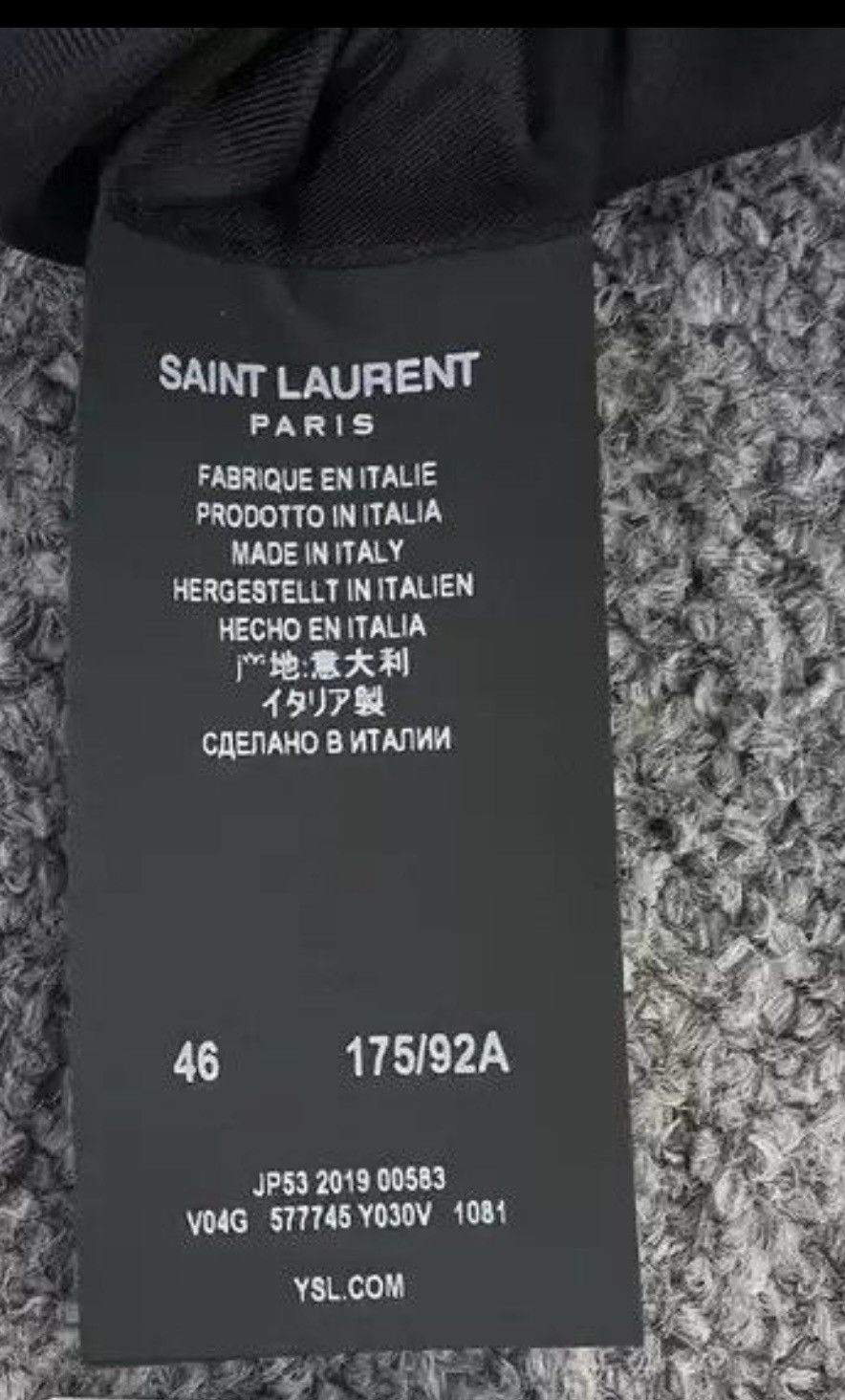 Saint Laurent Paris Saint Laurent Silver striped black suit jacket Size US XL / EU 56 / 4 - 8 Thumbnail