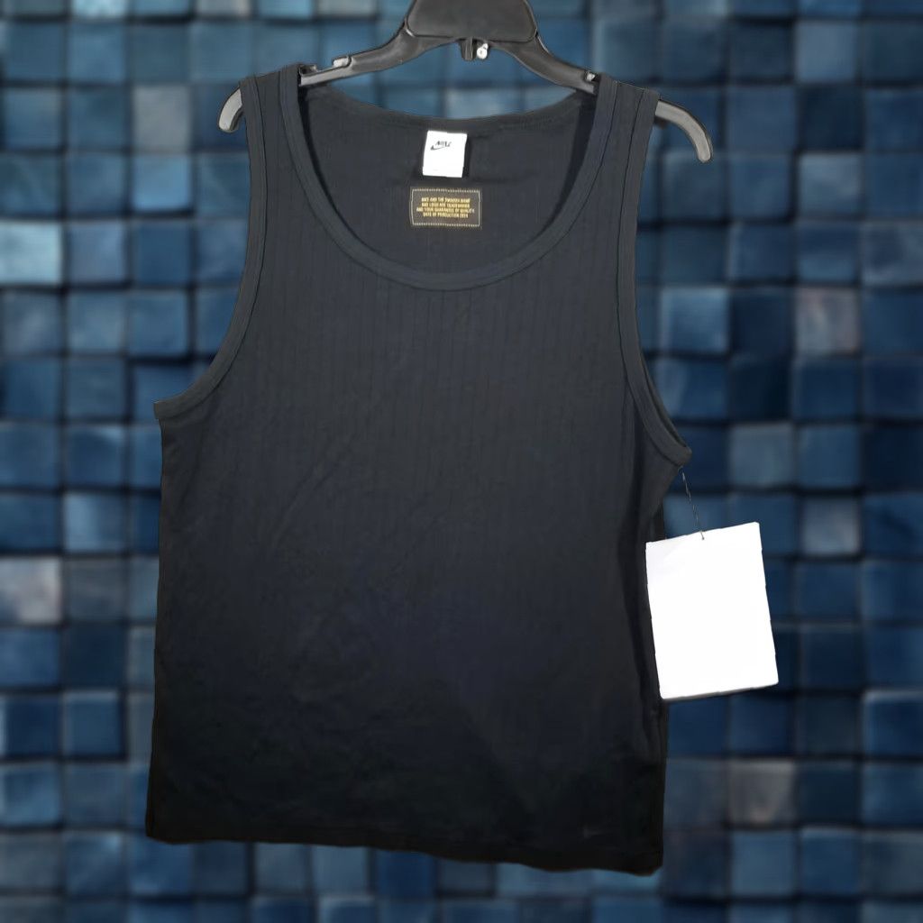 Nike NIKE Ribbed Tank Top Mens Medium Black Sleeveless Sample Embroidered Swoosh FV6606 Size US M / EU 48-50 / 2 - 1 Thumbnail