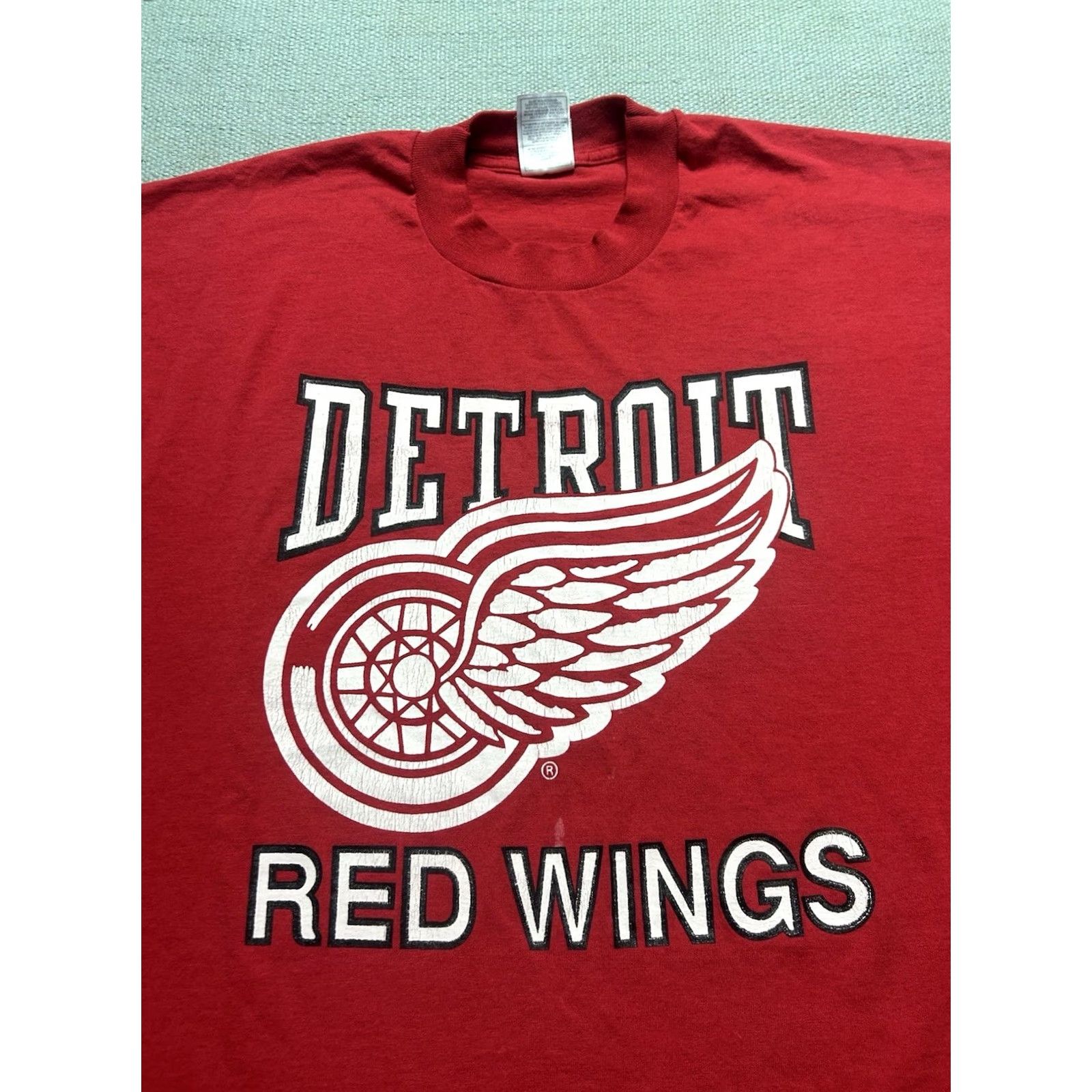 Vintage VINTAGE 90s Detroit Red Wings T-Shirt Hockey Single Stitch NHL Big Logo 2XL Mens Red Shirt Size US XXL / EU 58 / 5 - 4 Thumbnail