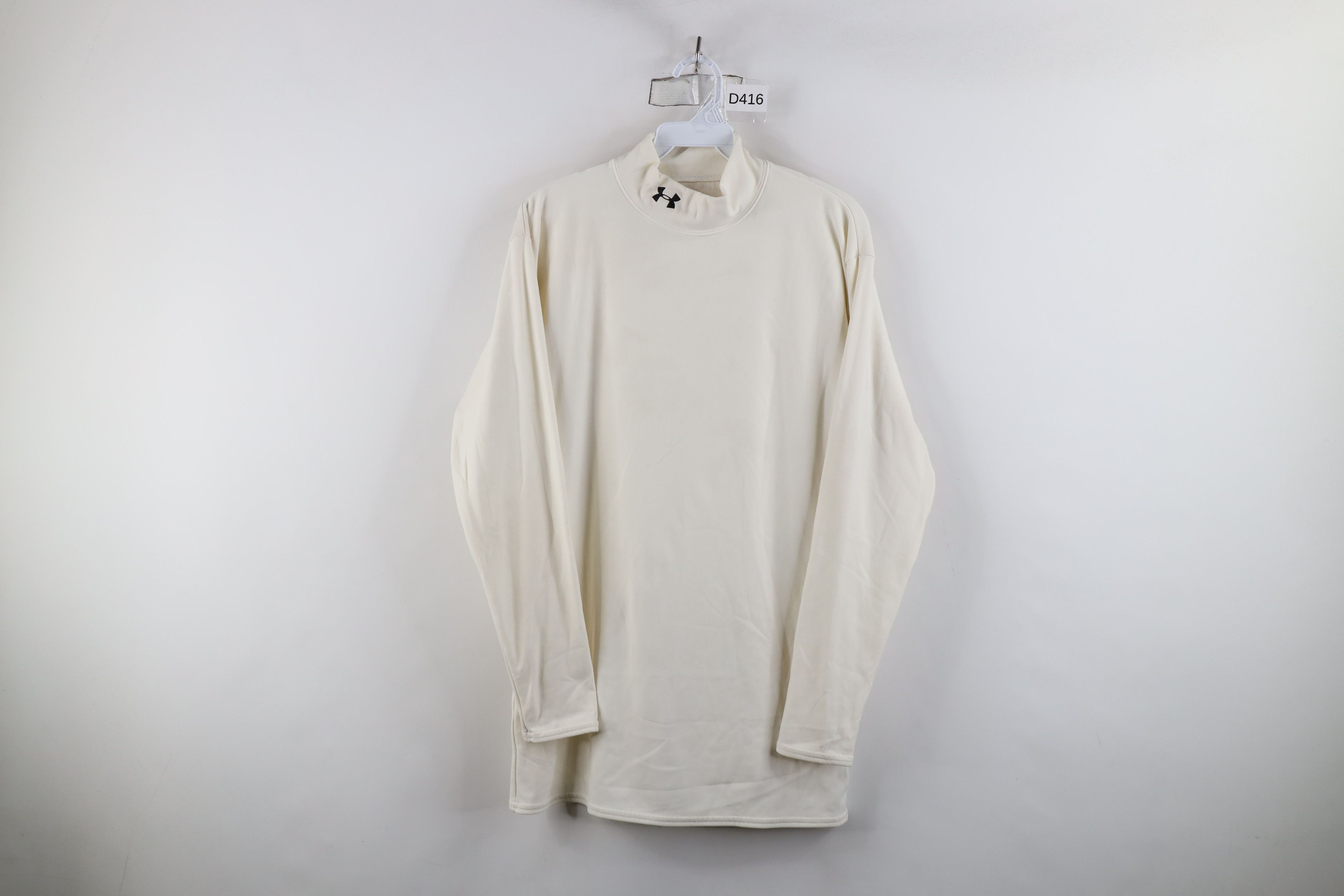 Under Armour × Vintage Under Armour ColdGear Compression Mock Neck T-Shirt White Size US XXL / EU 58 / 5 - 1 Thumbnail