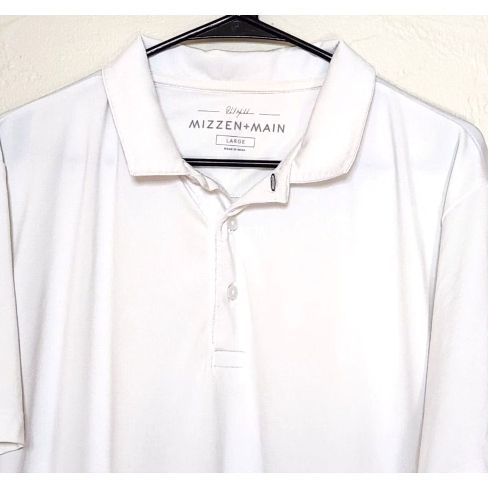 Mizzen+Main Mizzen+Main Polo Shirt Mens L Golf Short Sleeve Stretch White Size US L / EU 52-54 / 3 - 3 Thumbnail