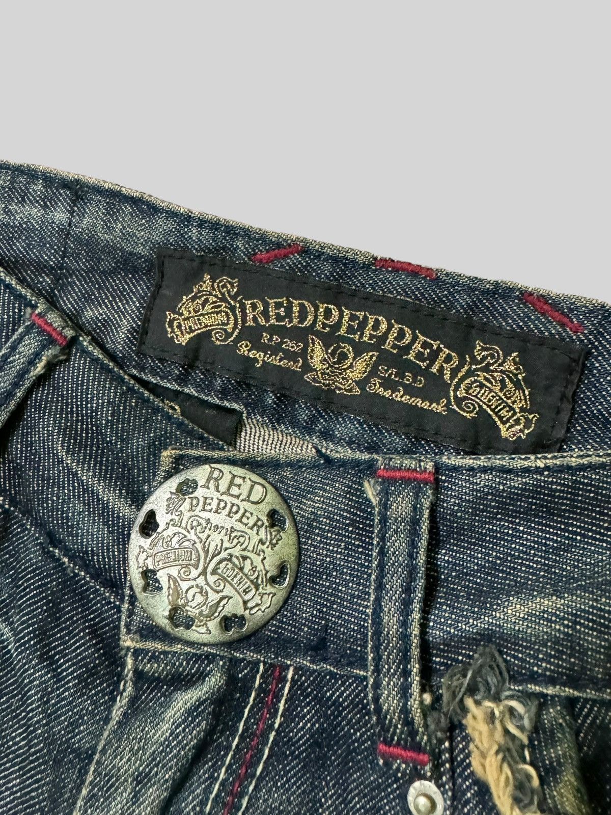 Japanese Brand Flare REDPEPPER Patches Zipper Clawmark Low Rise Denim Size US 29 - 8 Thumbnail