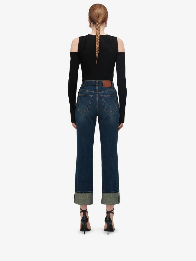 Alexander McQueen o1srvl11e0326 Slashed Knit Top in Black Size L / US 10 / IT 46 - 5 Thumbnail