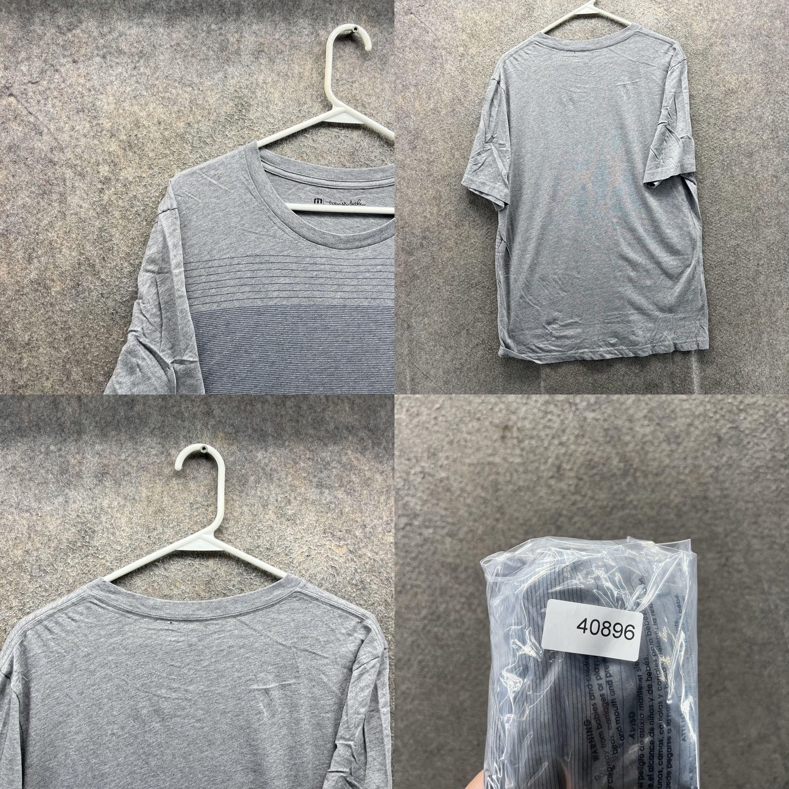 TravisMathew Travis Mathew Shirt Mens L Gray Striped Lightweight Crewneck Tee Casual Size US L / EU 52-54 / 3 - 8 Thumbnail