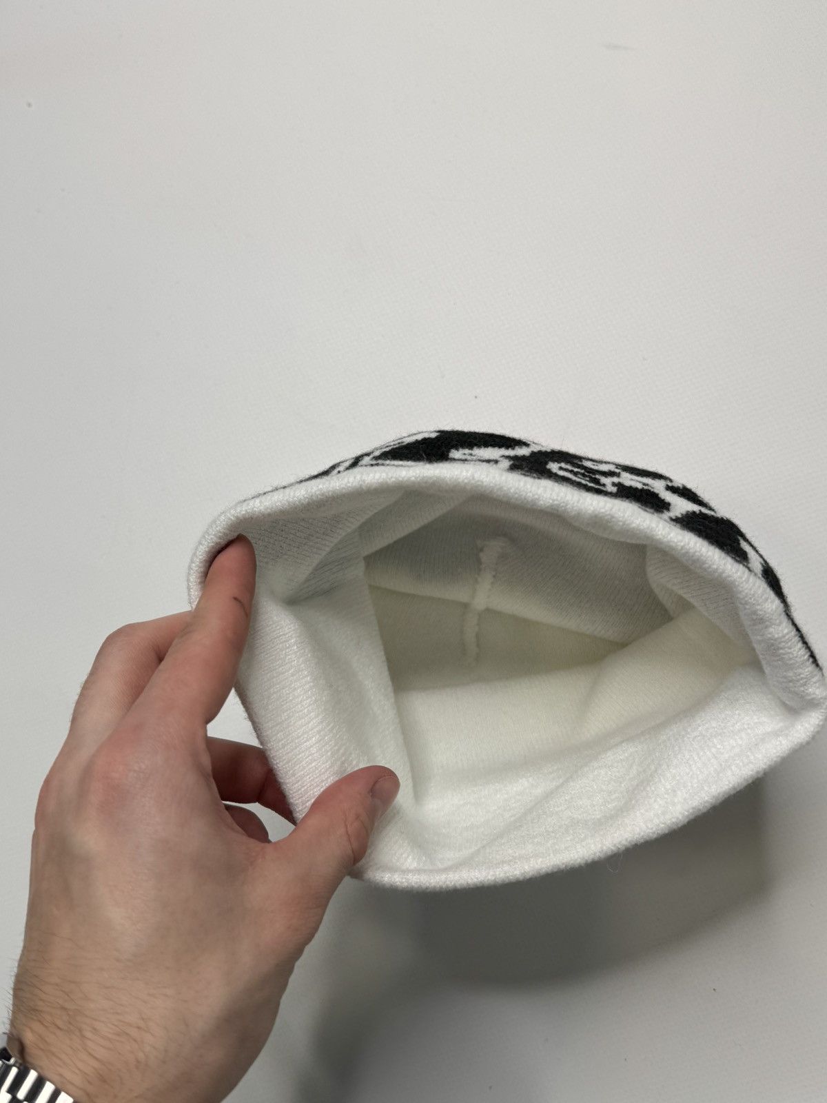 Vintage Top tier white beanie hat swag skater streetwear drip y2k Size ONE SIZE - 3 Thumbnail